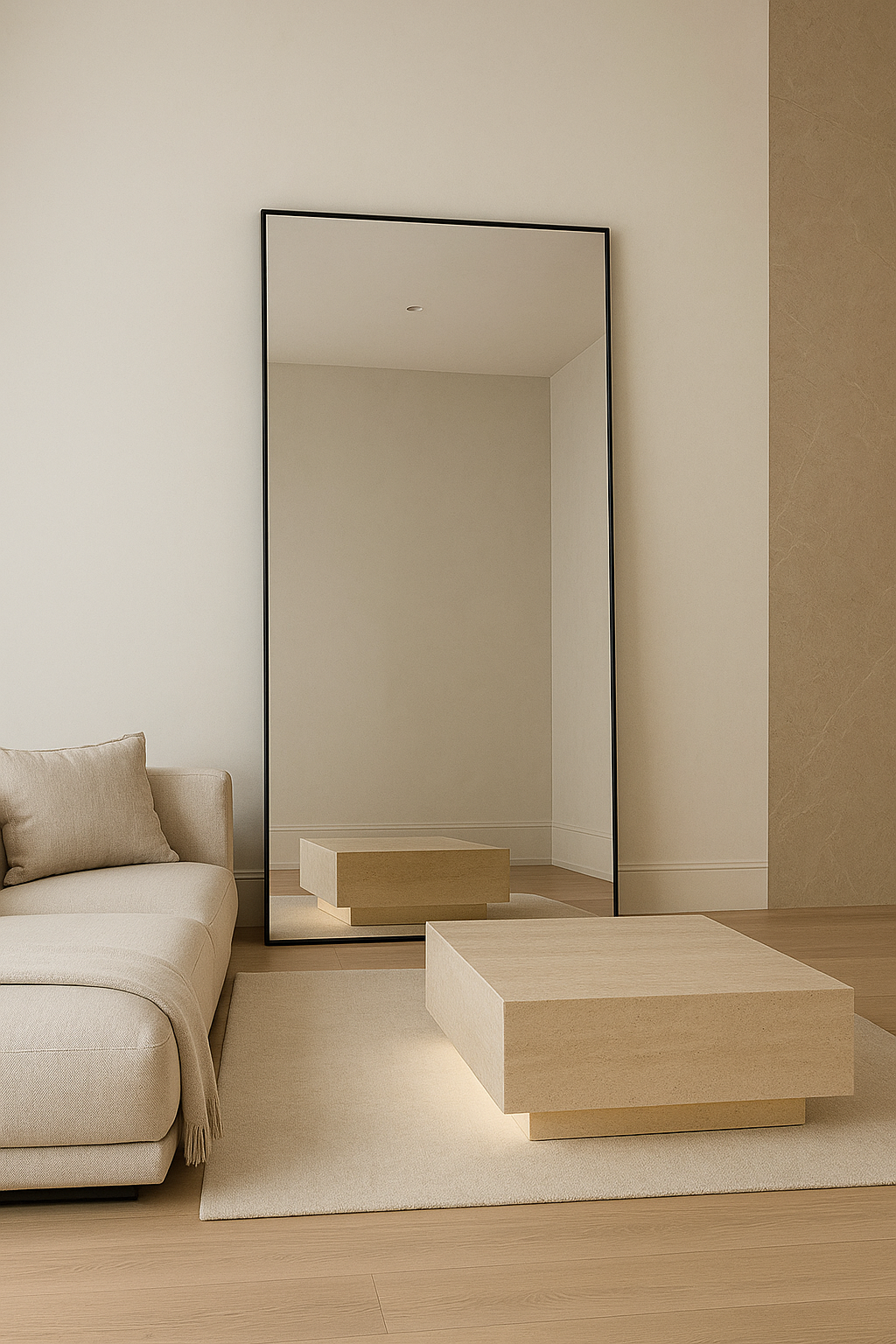 Ella Black Frame Mirror 80"