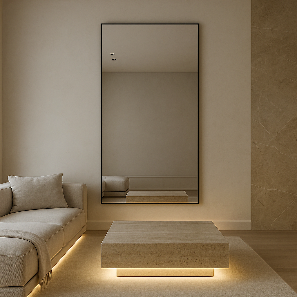 Ella Black Frame Mirror 80"