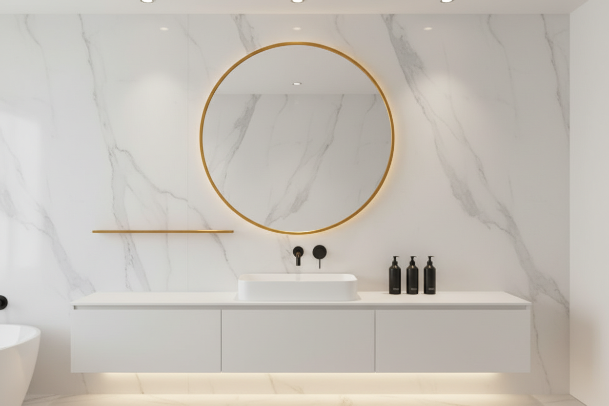 Miroir à cadre doré opale 35"