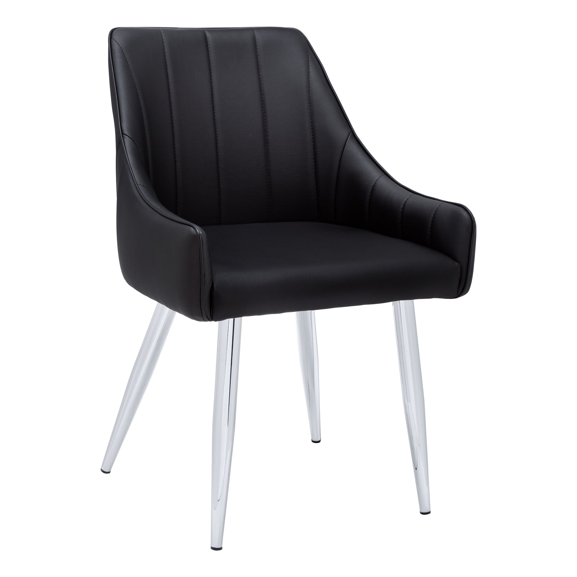DINING CHAIR - 2PCS / 33"H / WHITE LEATHER-LOOK / CHROME