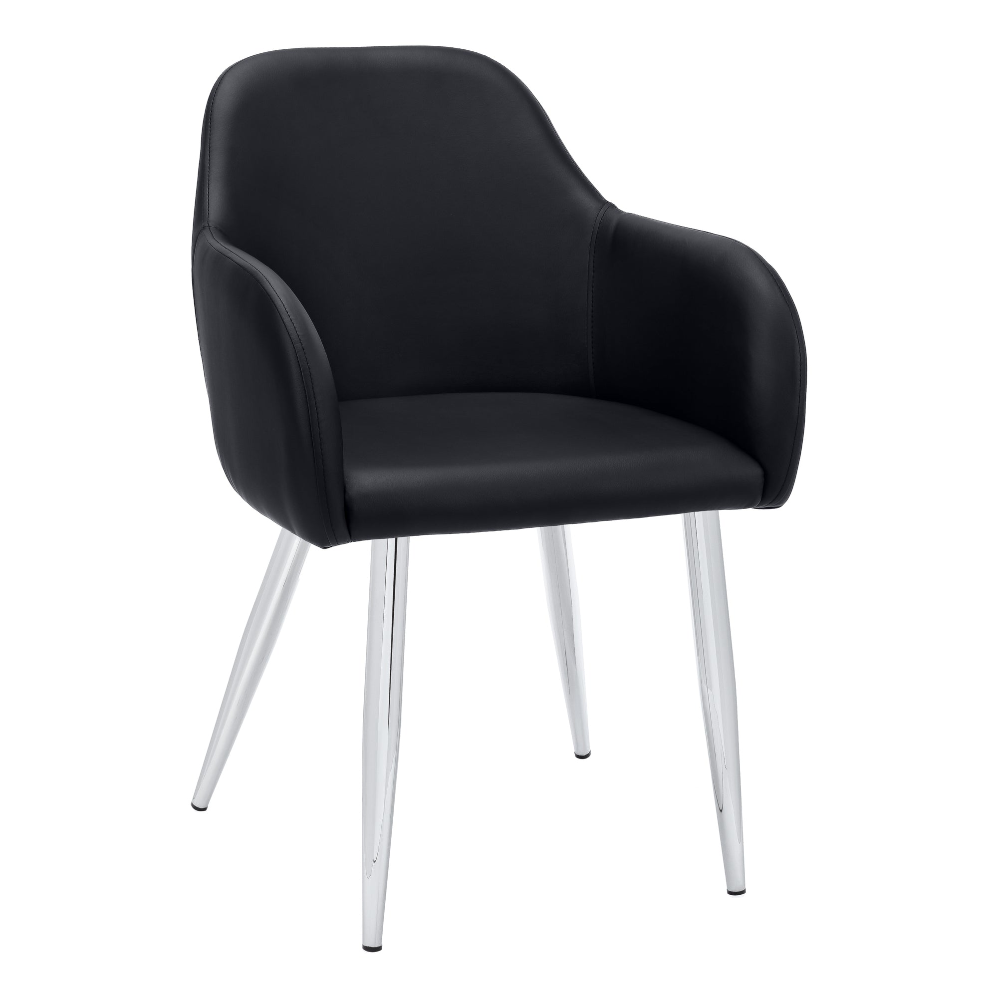 DINING CHAIR - 2PCS / 33"H / WHITE LEATHER-LOOK / CHROME