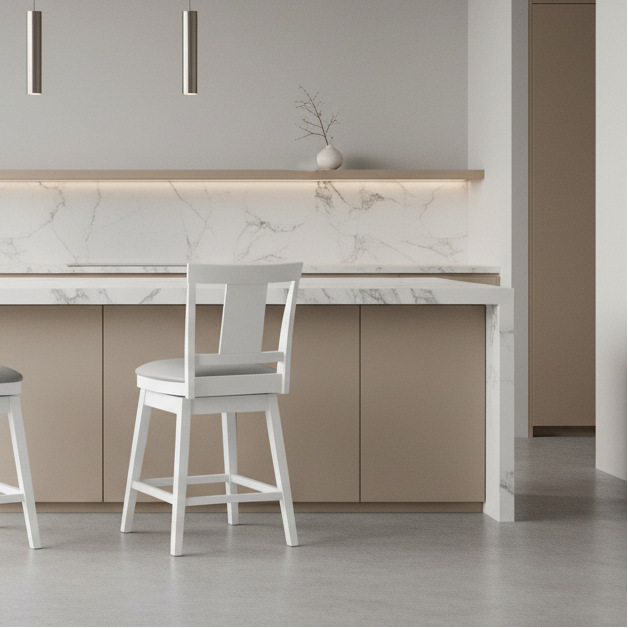 BARSTOOL - 2PCS / 39"H / ESPRESSO / SWIVEL COUNTER HEIGHT