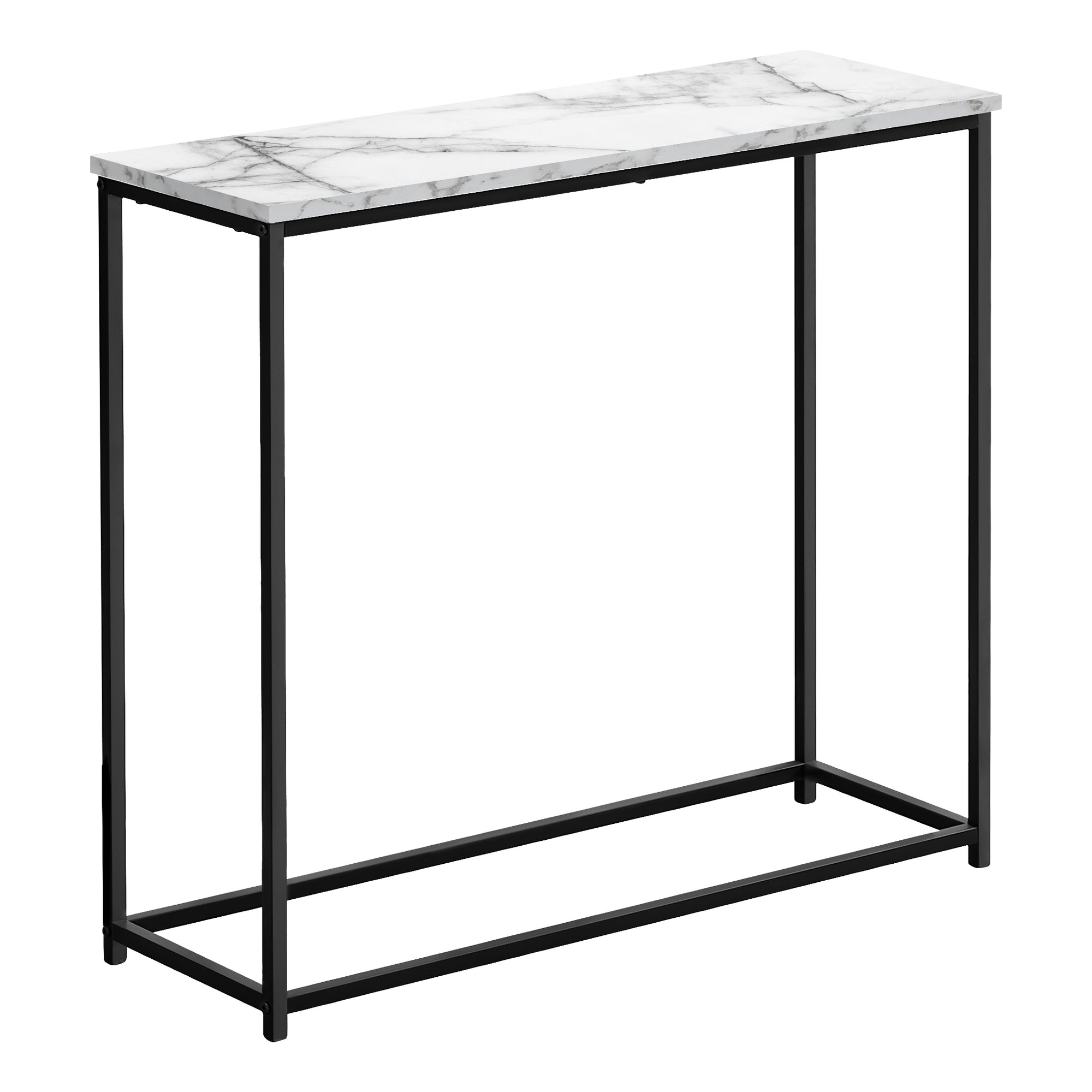 TABLE D'APPOINT - 32"L / NOIR / CONSOLE D'ENTRÉE EN MÉTAL NOIR