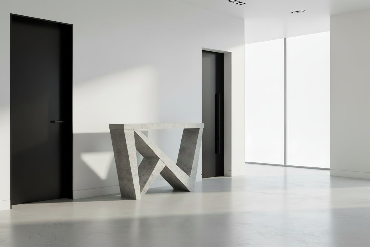 TABLE D'APPOINT - 48"L / CONSOLE D'ENTRÉE BLANCHE