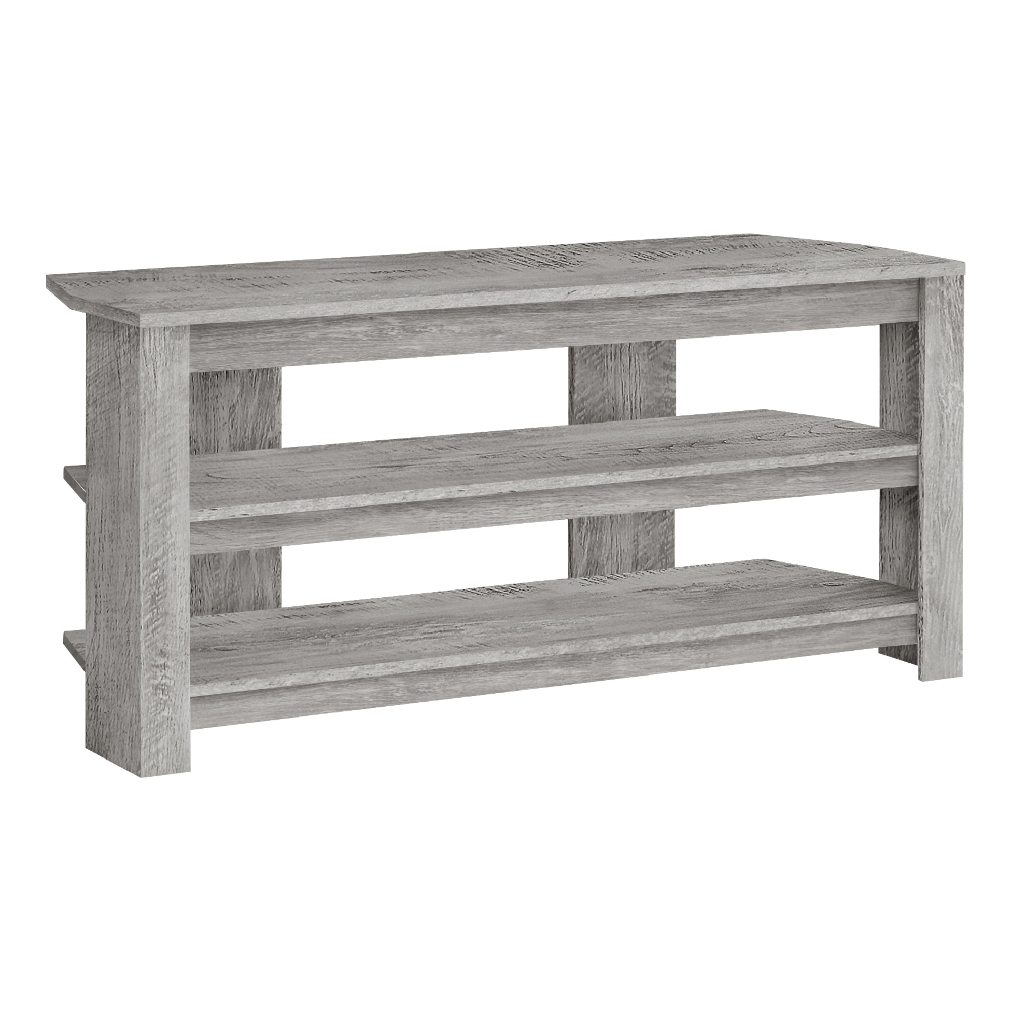 TV STAND - 42"L / BLACK / GREY TOP CORNER
