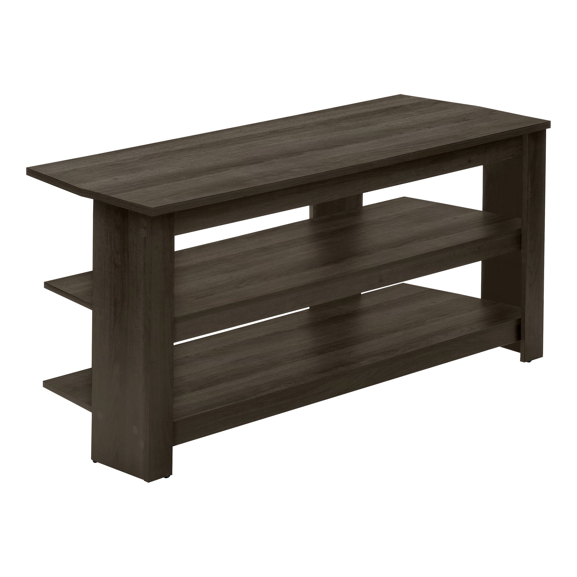 TV STAND - 42"L / BLACK / GREY TOP CORNER