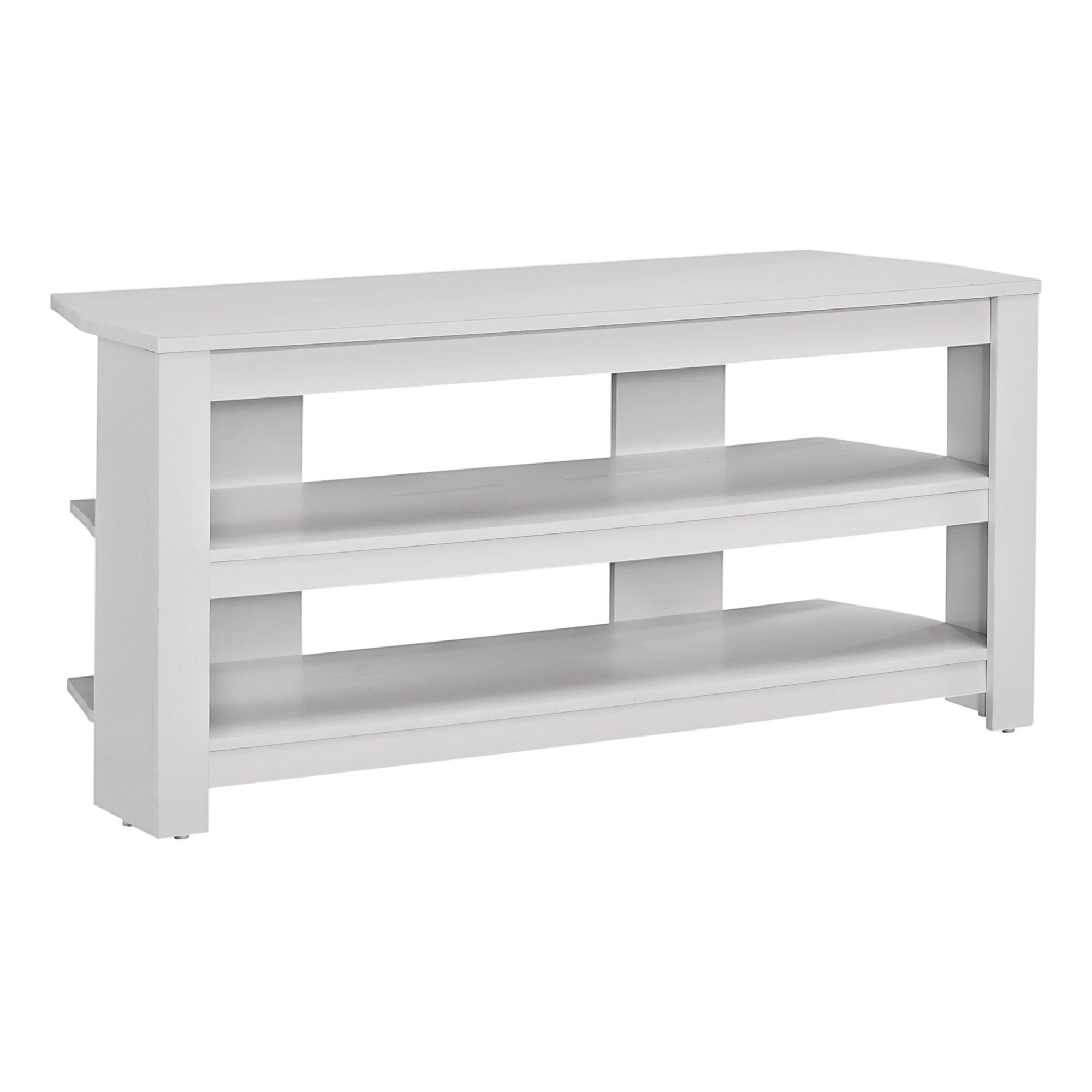 TV STAND - 42"L / BLACK / GREY TOP CORNER