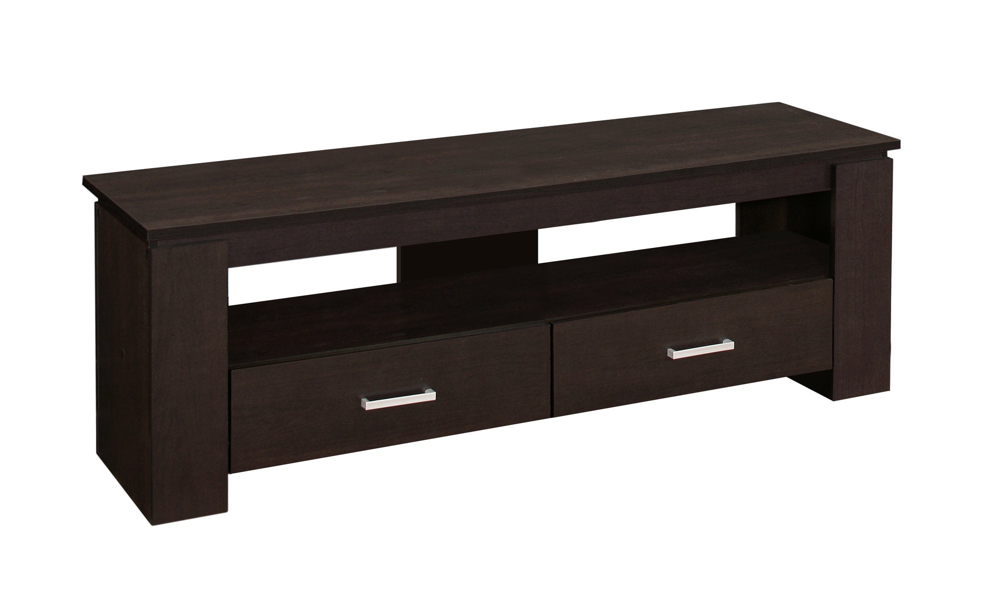 TV STAND - 48"L / DARK TAUPE WITH 2 STORAGE DRAWERS