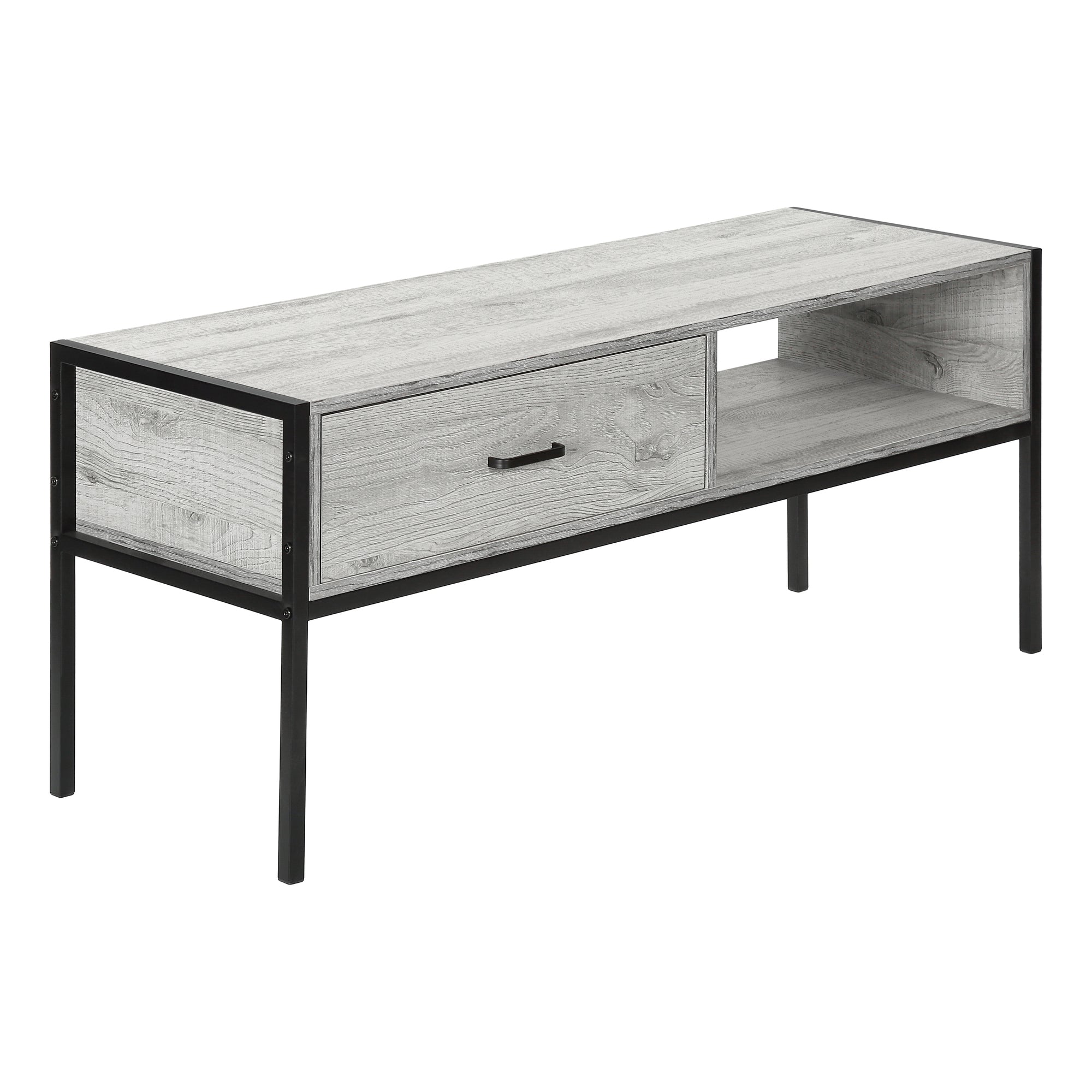 TV STAND - 48"L / BLACK / BLACK METAL