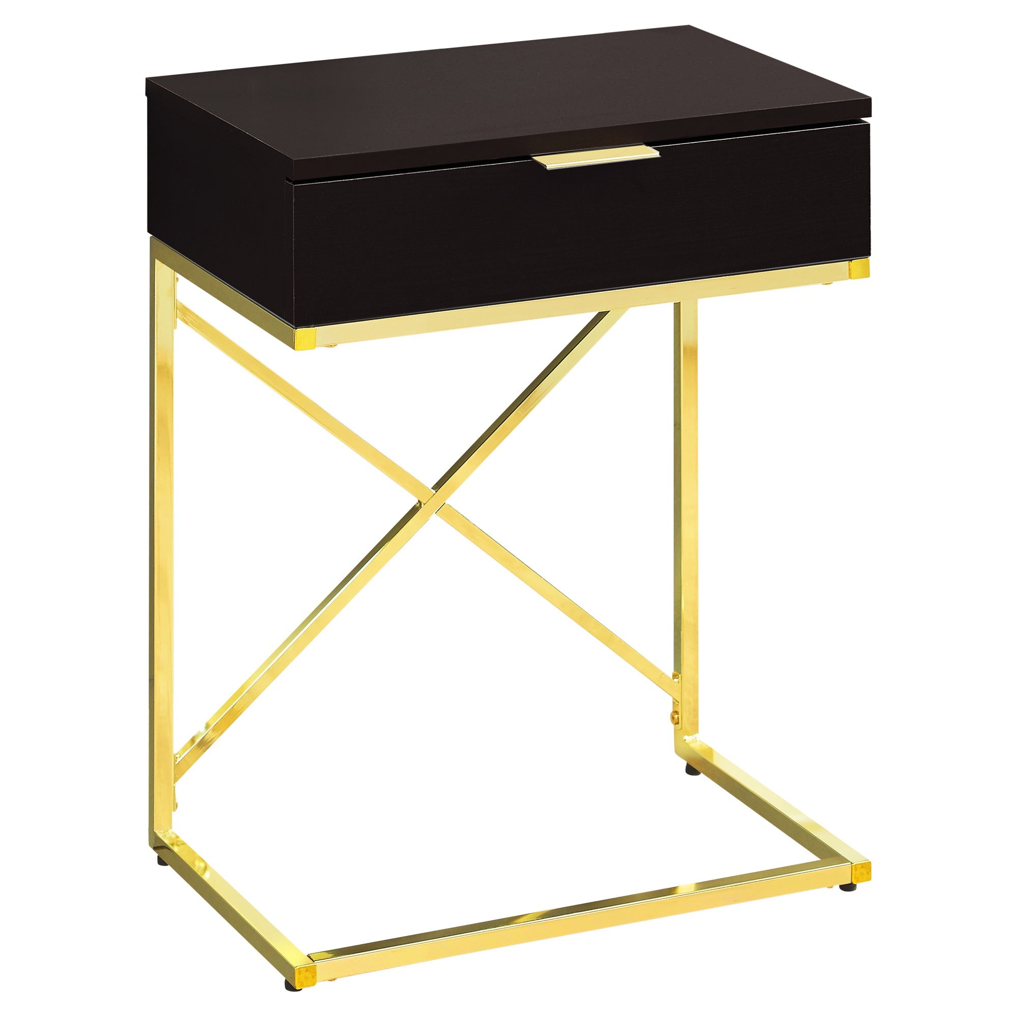 ACCENT TABLE - 24"H / GLOSSY WHITE / CHROME METAL
