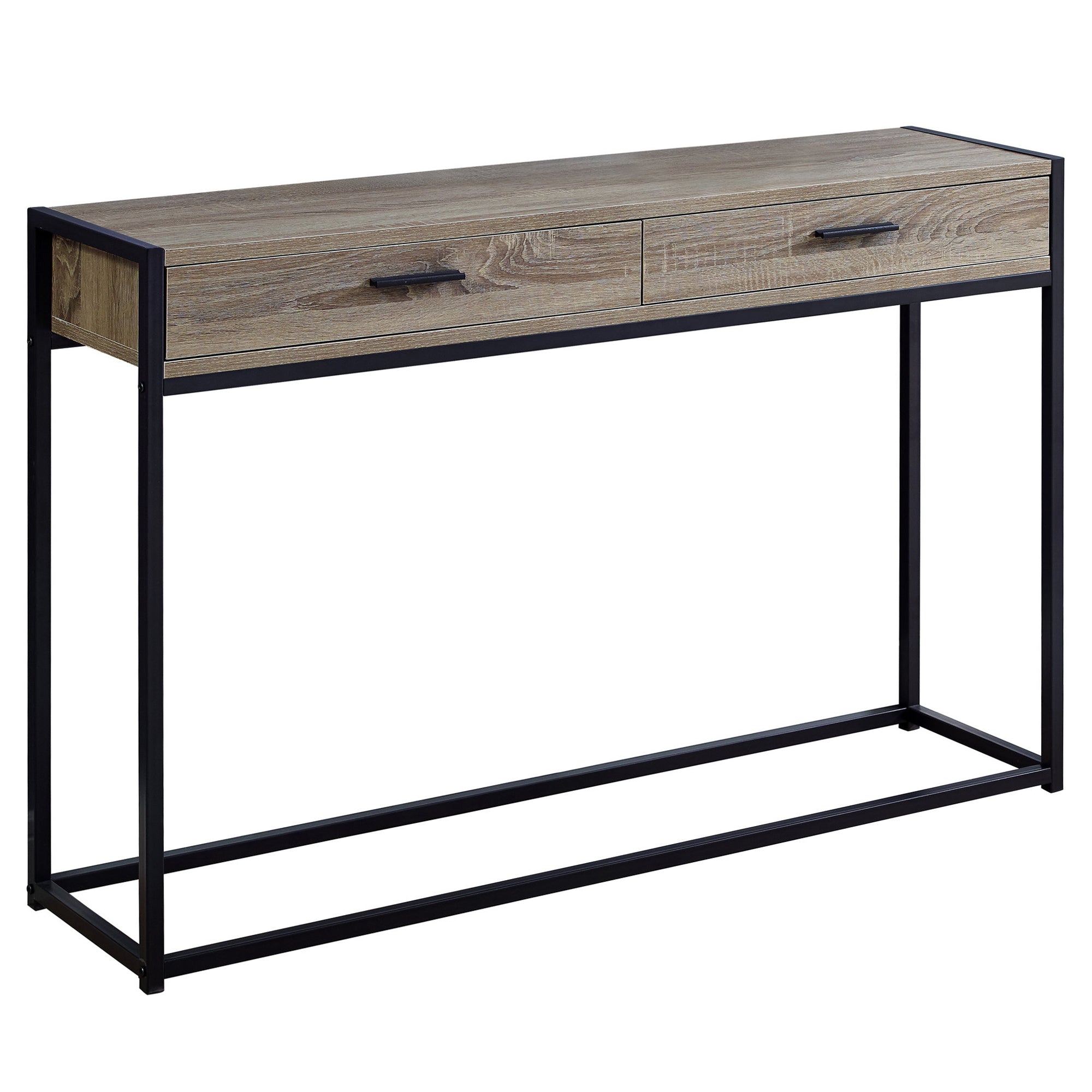 TABLE D'APPOINT - 48"L / CONSOLE D'ENTRÉE EN MÉTAL GRIS / NOIR