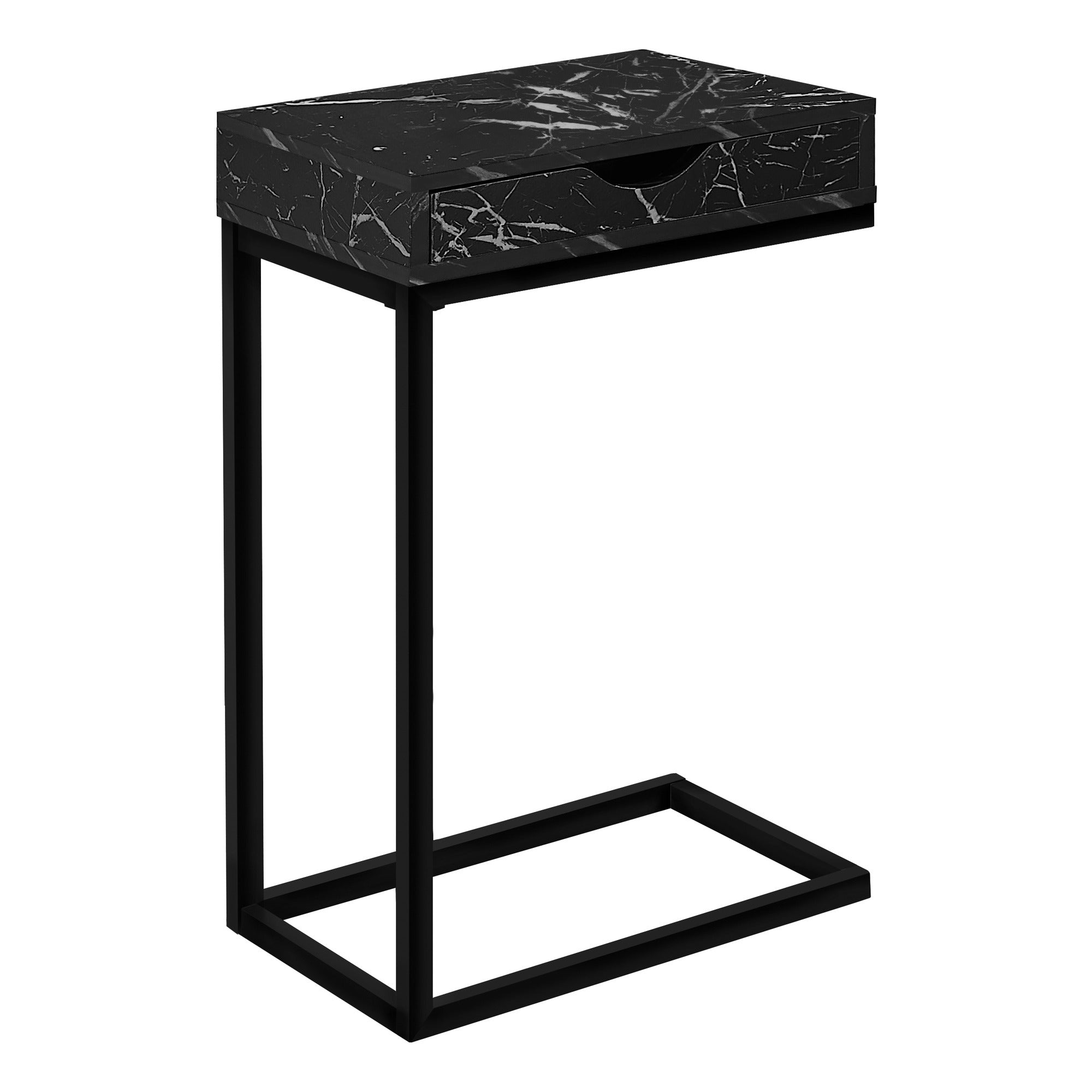 TABLE D'APPOINT - NOIR / MÉTAL NOIR AVEC TIROIR
