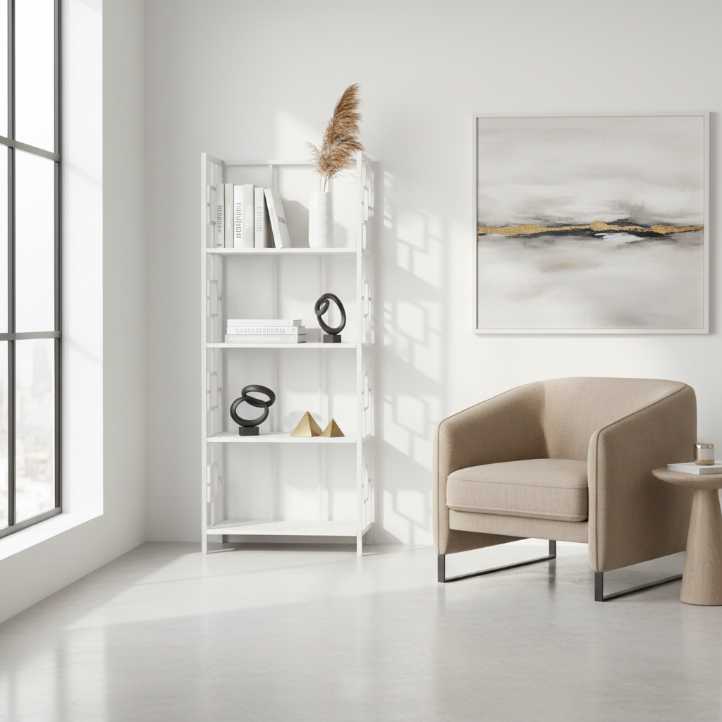 BIBLIOTHÈQUE - 62"H / NOIR / ÉTAGÈRE EN MÉTAL NOIR