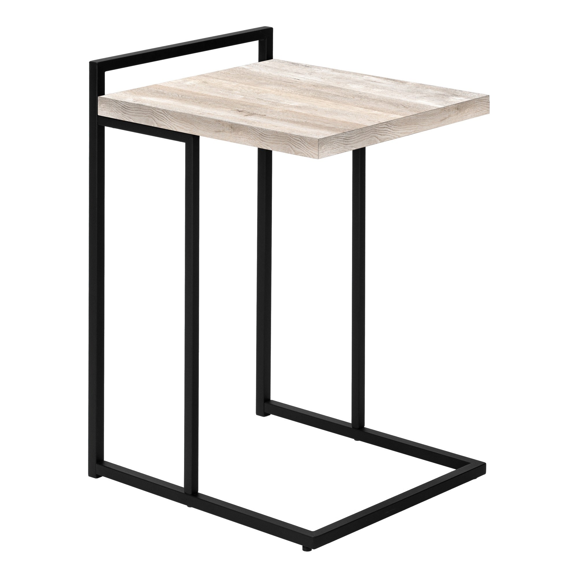 TABLE D'APPOINT - 25"H / BOIS RÉCUPÉRÉ BRUN / MÉTAL NOIR