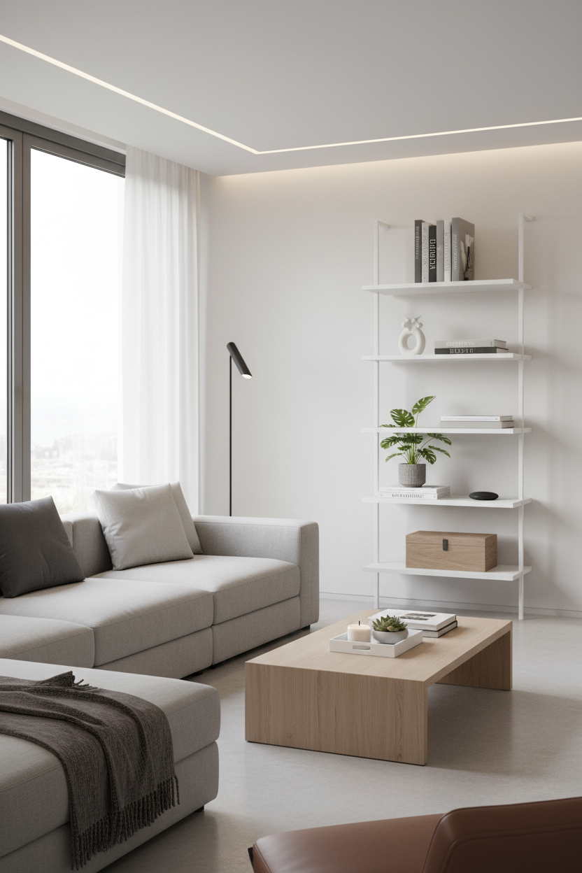 BIBLIOTHÈQUE - ÉCHELLE 72"H BRUN RÉCUPÉRÉ / MÉTAL NOIR