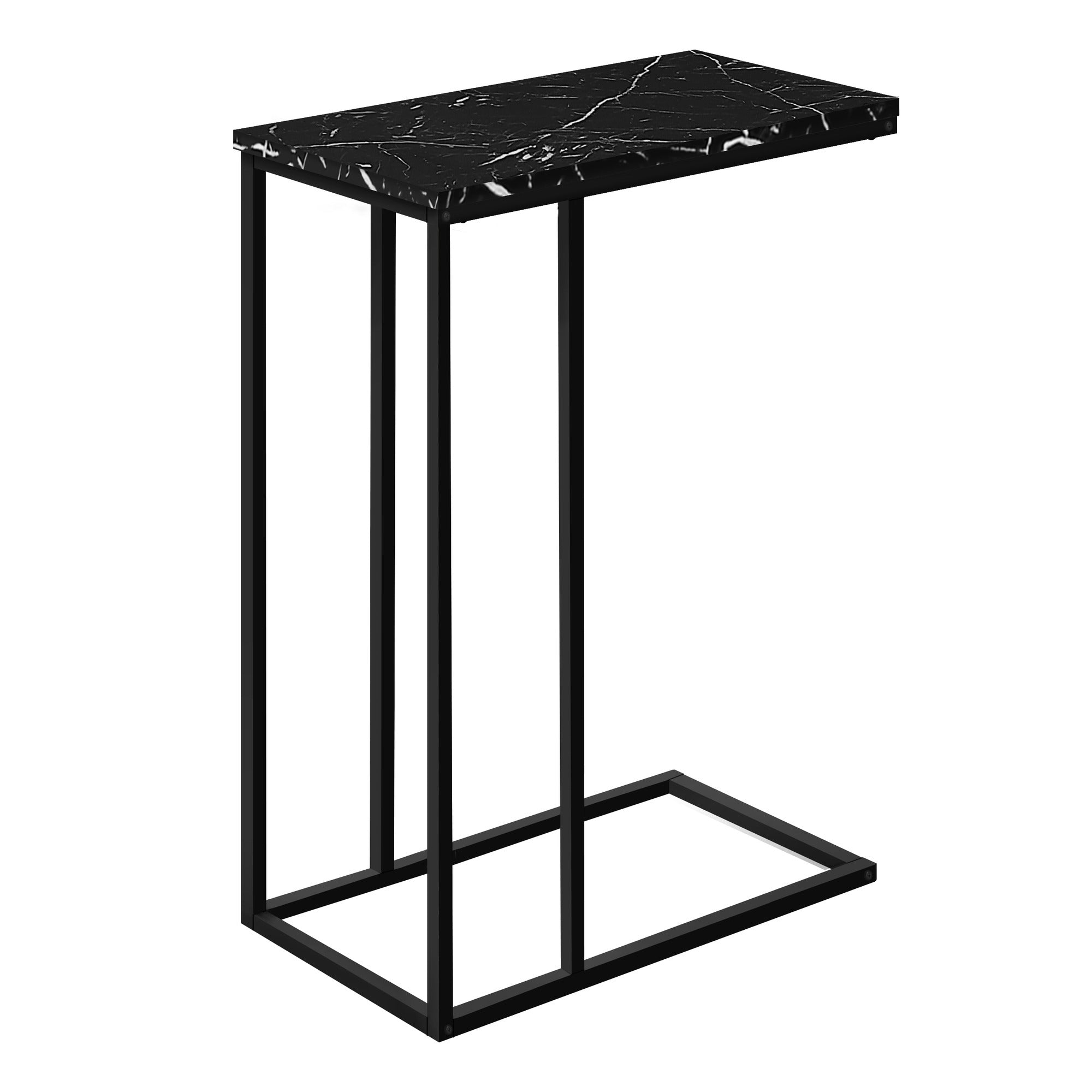TABLE D'APPOINT - 25"H / BLANC / MÉTAL NOIR