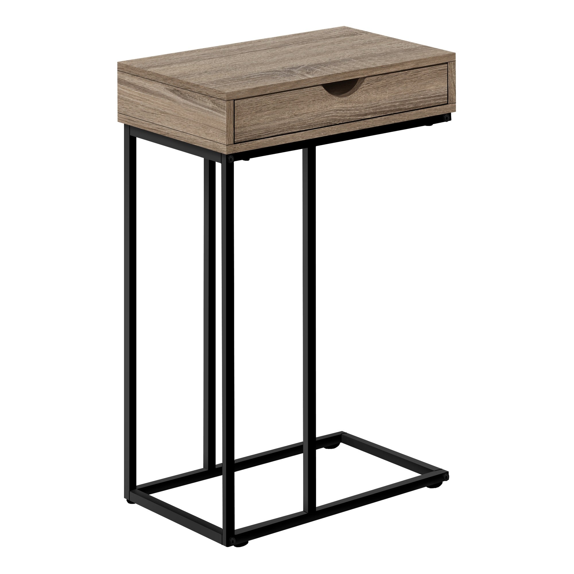 TABLE D'APPOINT - 25"H / BLANC / MÉTAL NOIR