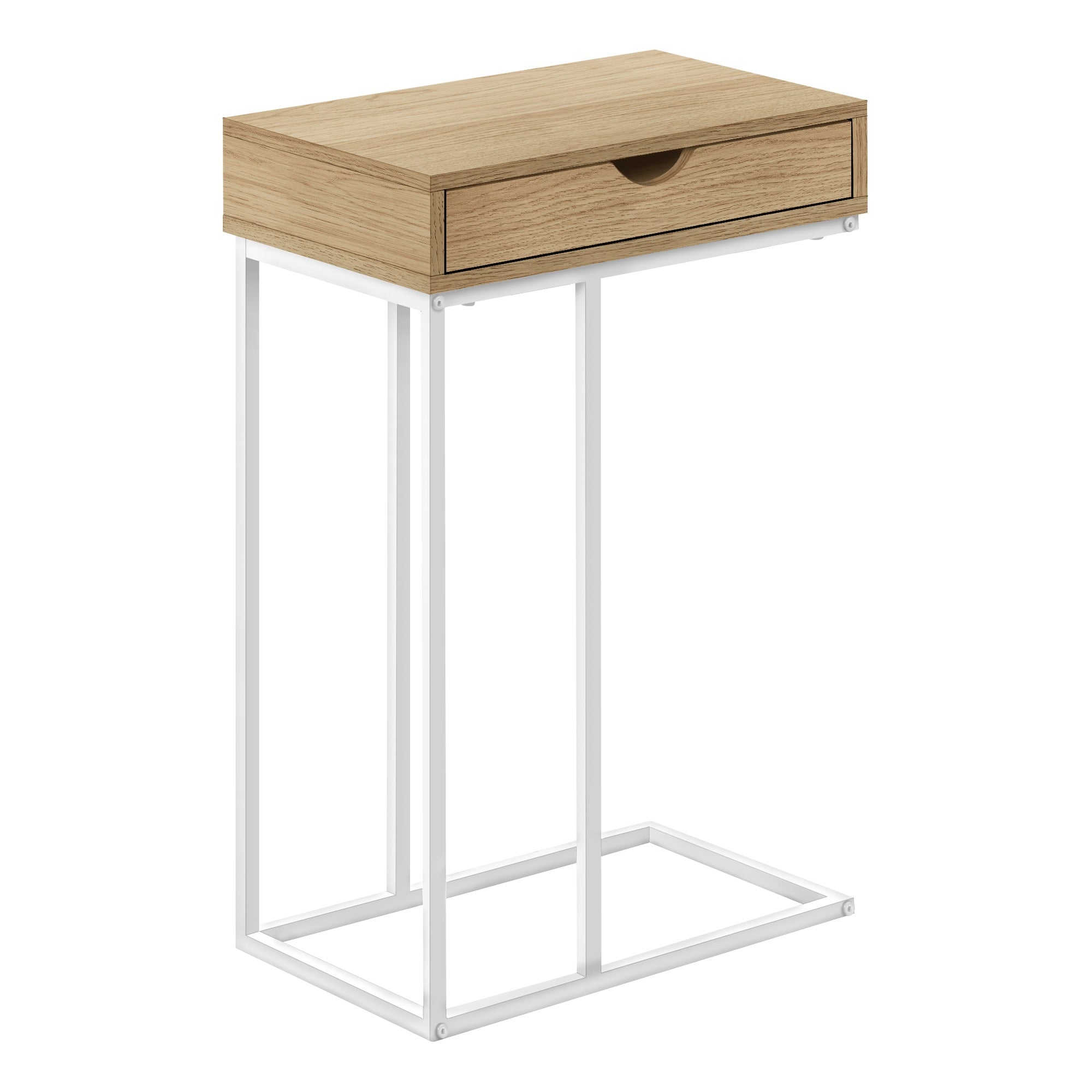 TABLE D'APPOINT - 25"H / BLANC / MÉTAL NOIR