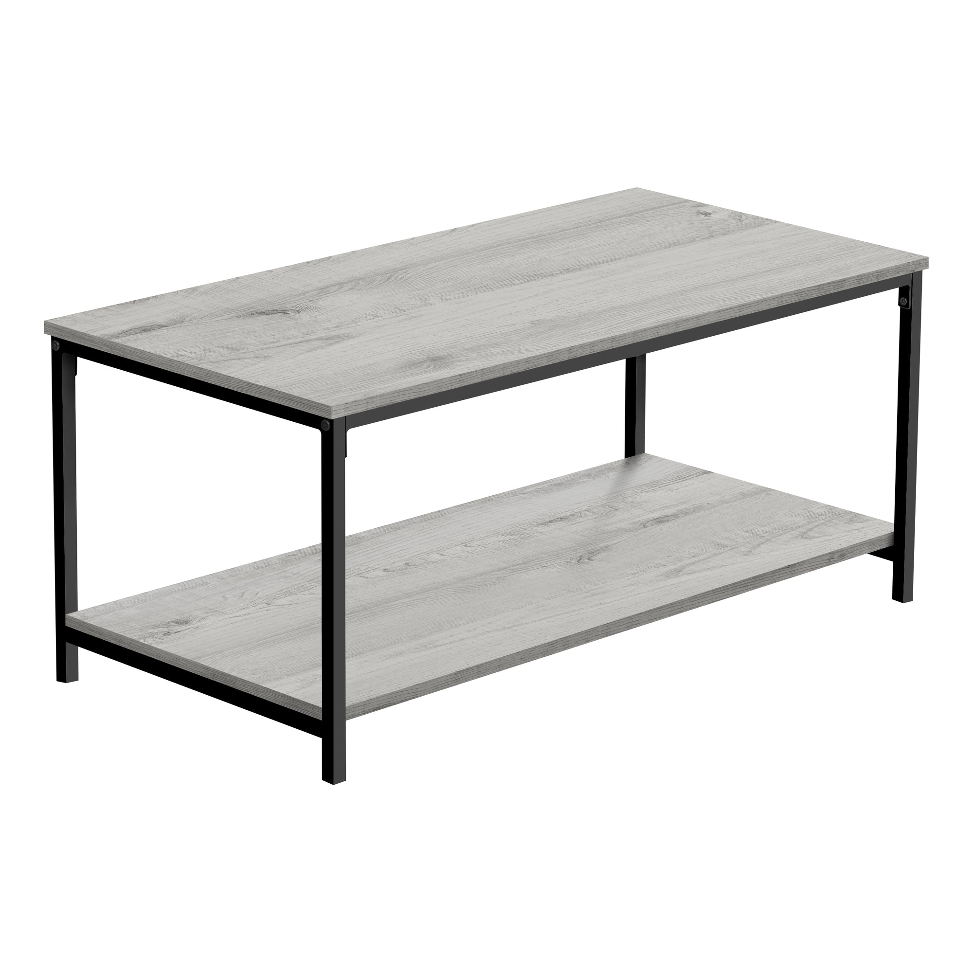 COFFEE TABLE - 40"L / WHITE / SILVER METAL