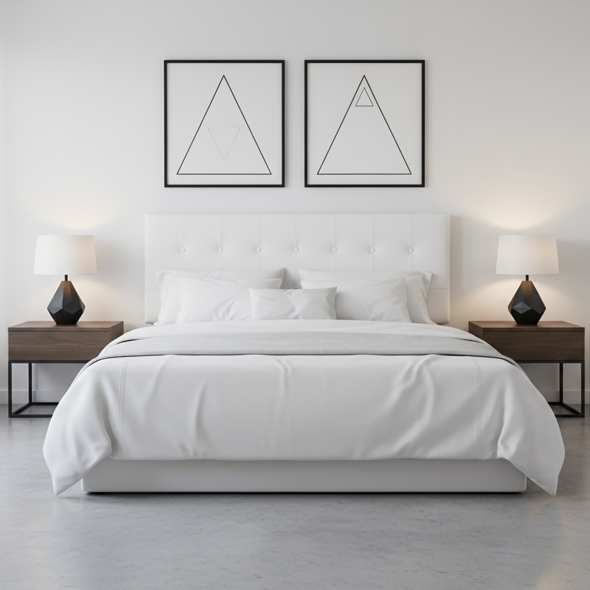 LIT - QUEEN SIZE / TÊTE DE LIT SIMILI CUIR MARRON SEULEMENT