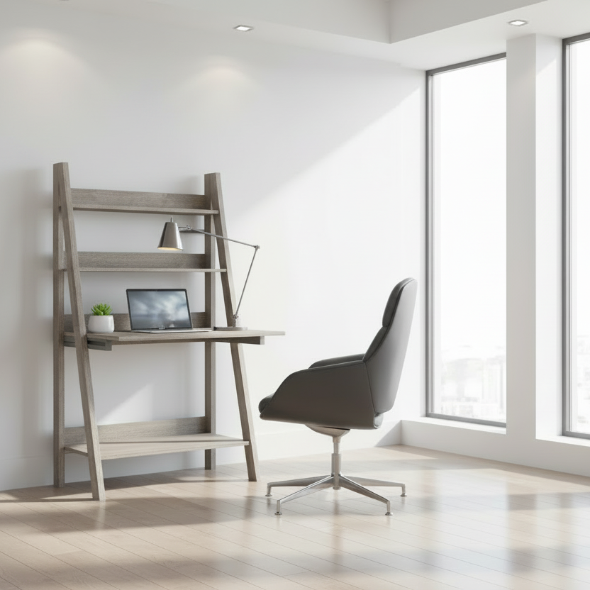 COMPUTER DESK - 61"H / WHITE LADDER STYLE