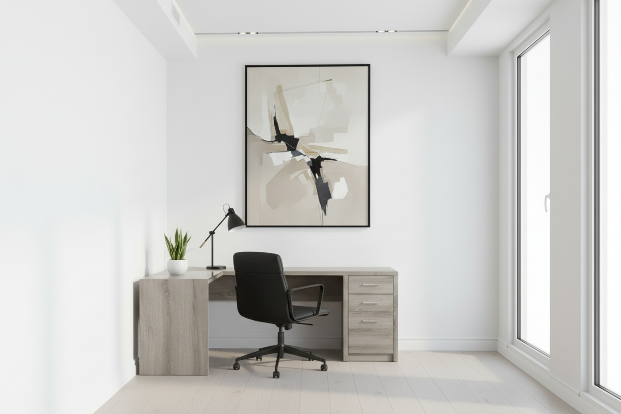 COMPUTER DESK - WHITE CORNER WITH TEMPERED GLASS