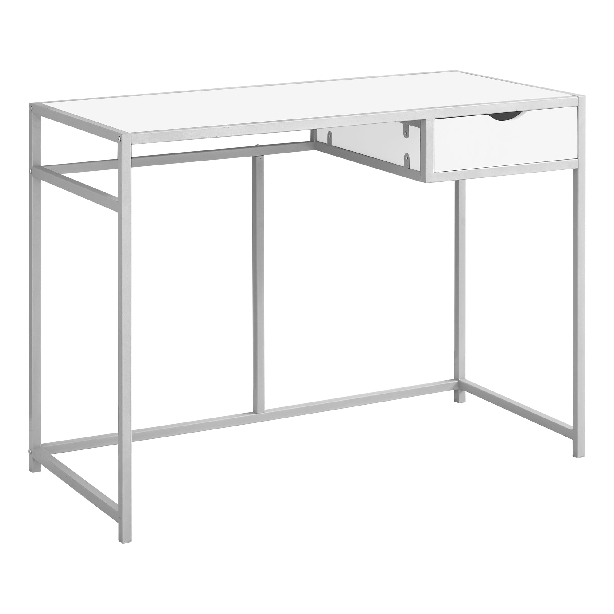 COMPUTER DESK - 42"L / GREY / DARK GREY METAL