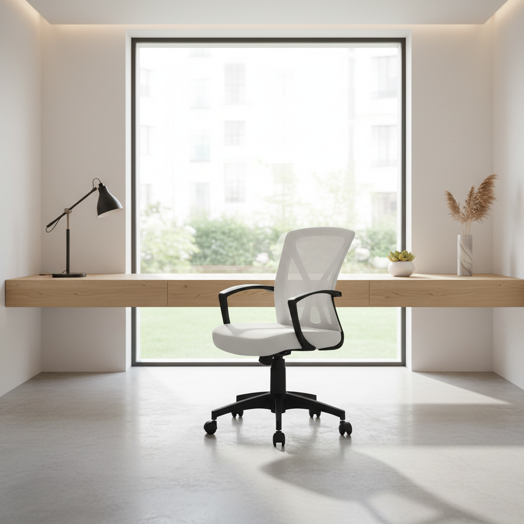 OFFICE CHAIR - BLACK / BLACK BASE ON CASTORS