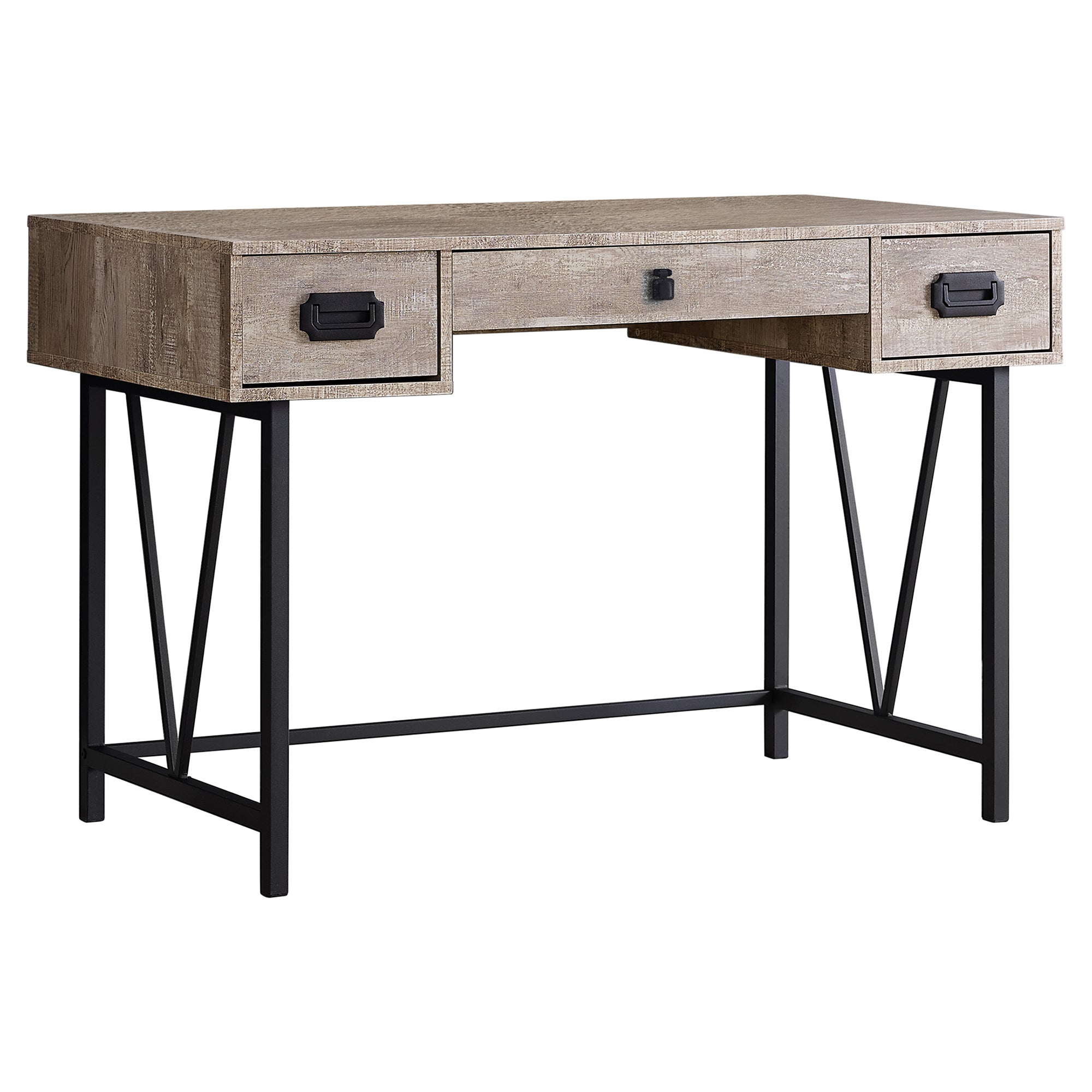 BUREAU D'ORDINATEUR - 48"L / BOIS RÉCUPÉRÉ BRUN / MÉTAL NOIR