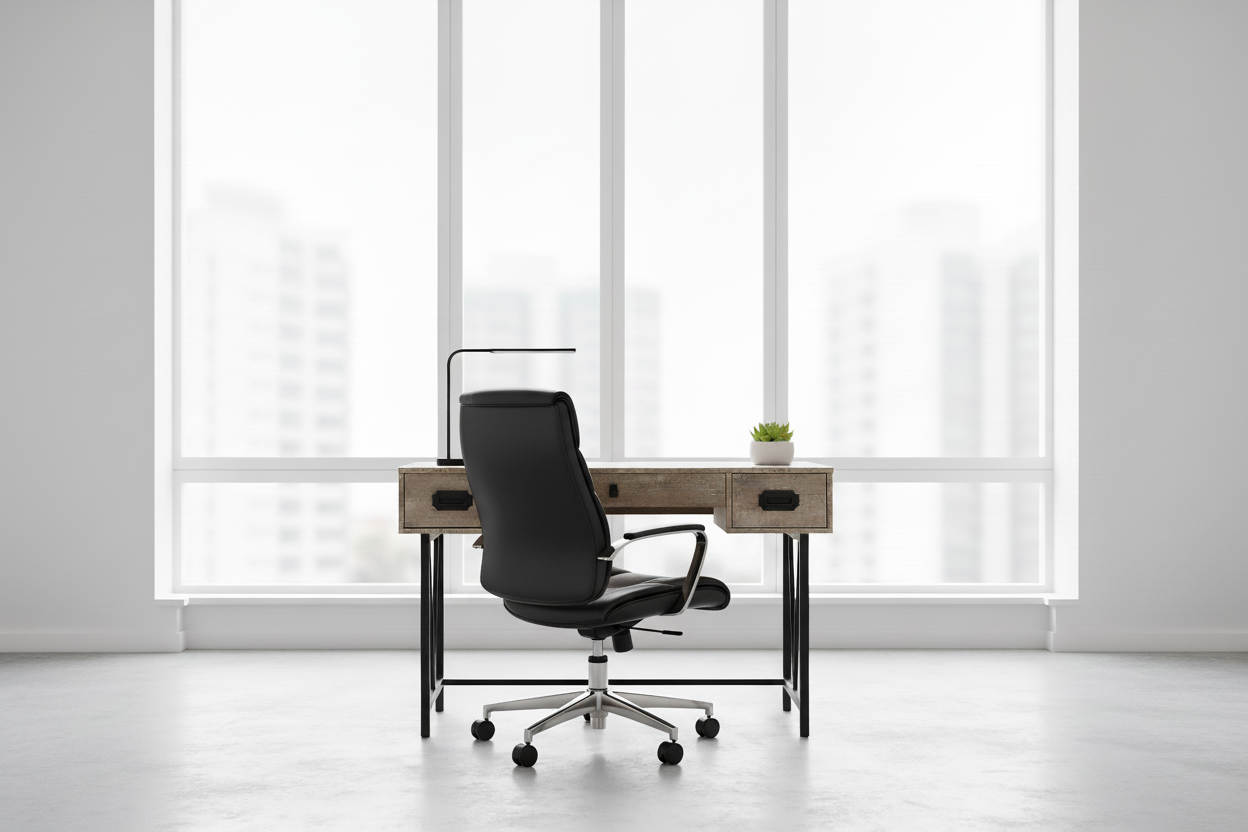 COMPUTER DESK - 48"L / BROWN RECLAIMED WOOD / BLACK METAL