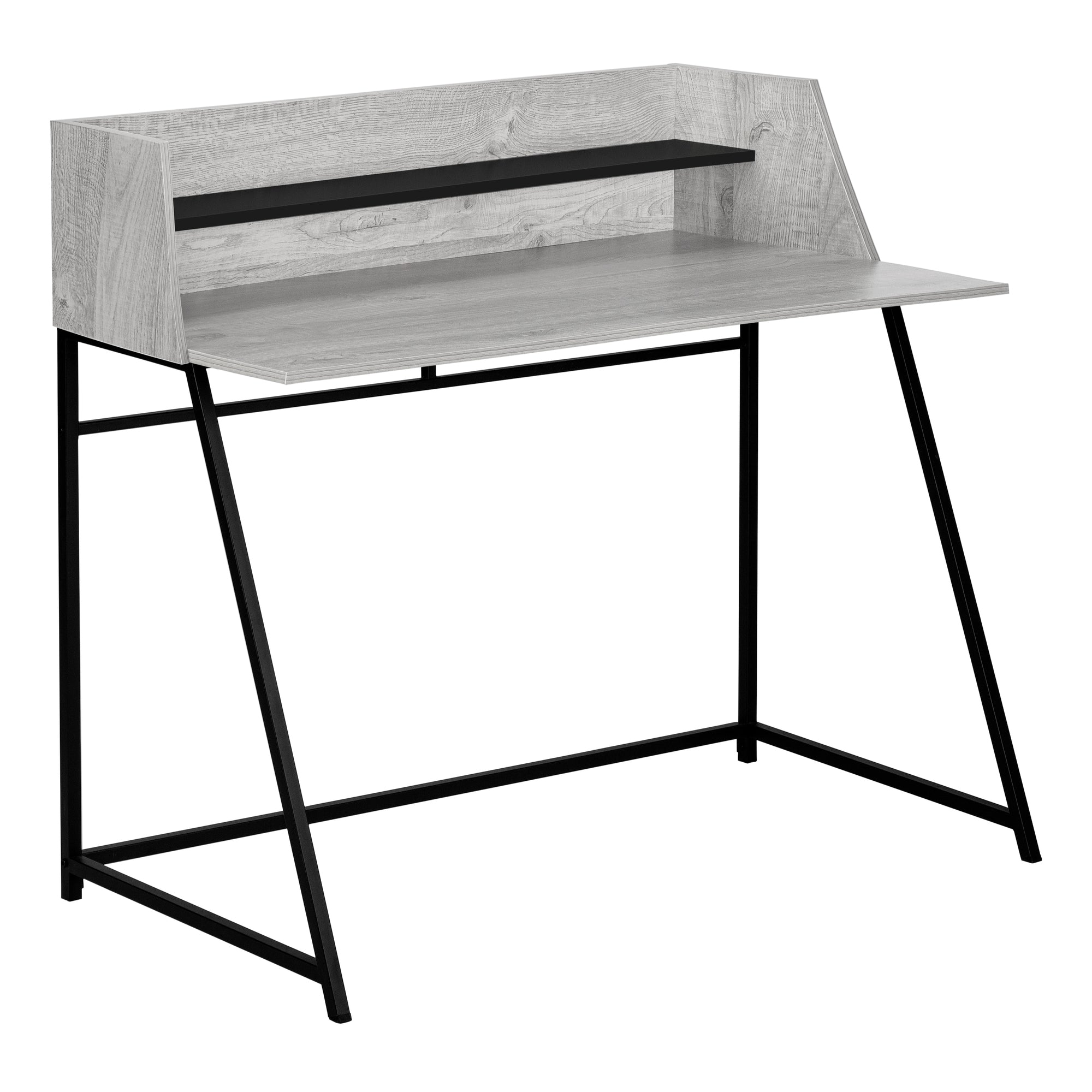 BUREAU D'ORDINATEUR - 48"L / NATUREL / MÉTAL BLANC