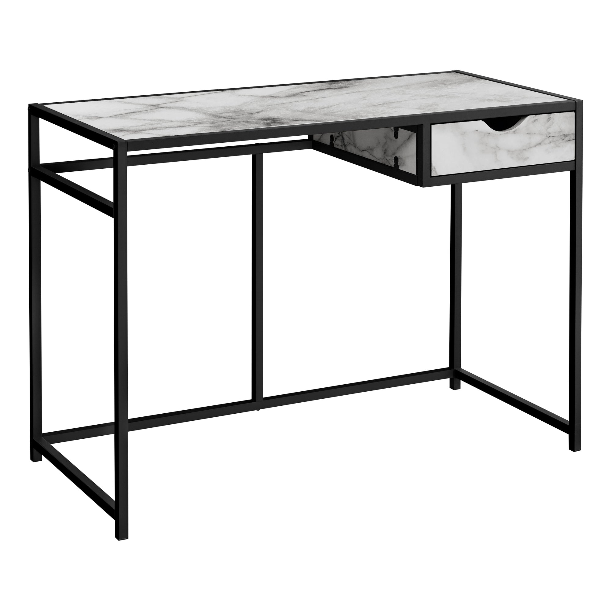 COMPUTER DESK - 42"L / GREY / DARK GREY METAL