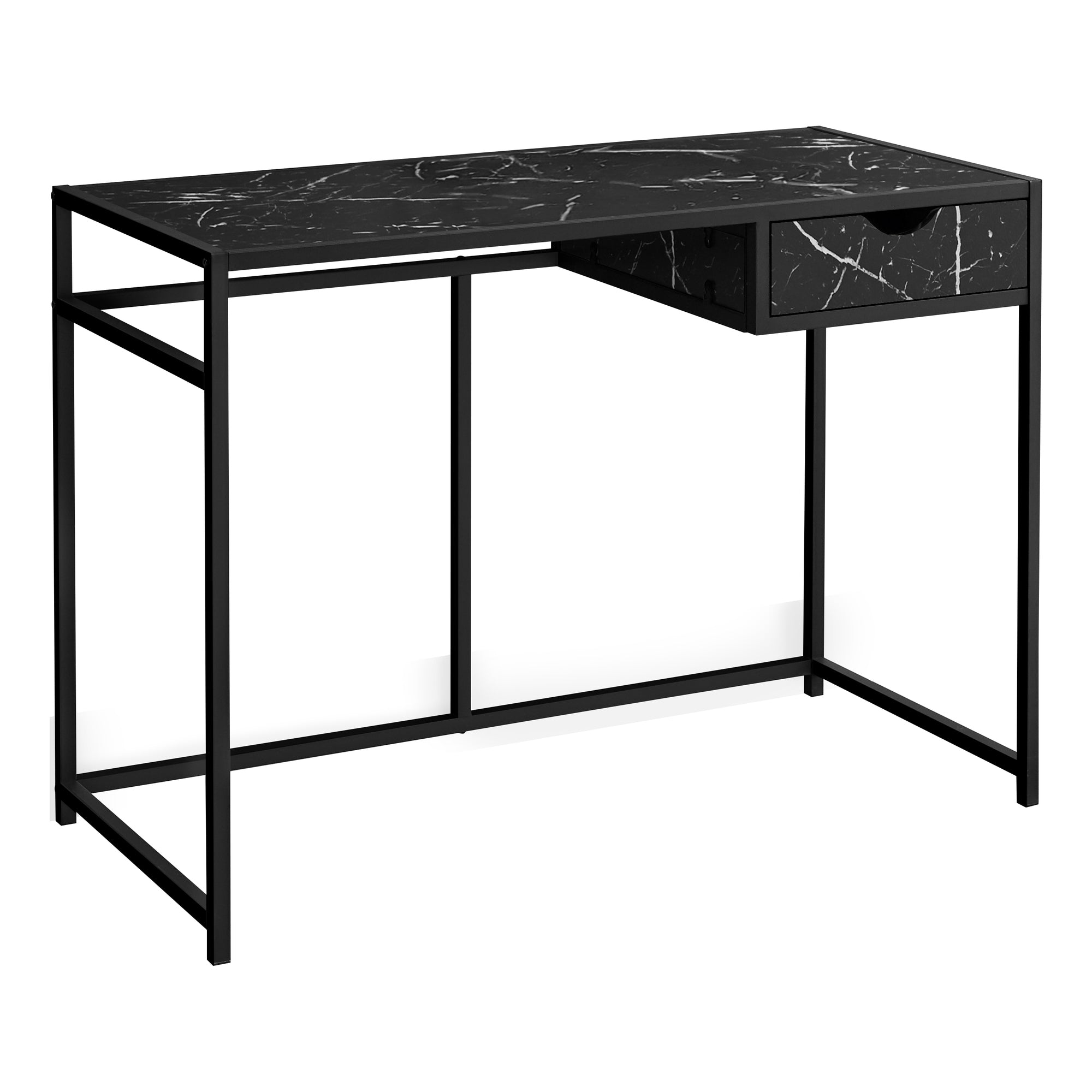 BUREAU D'ORDINATEUR - 42"L / GRIS / MÉTAL GRIS FONCÉ