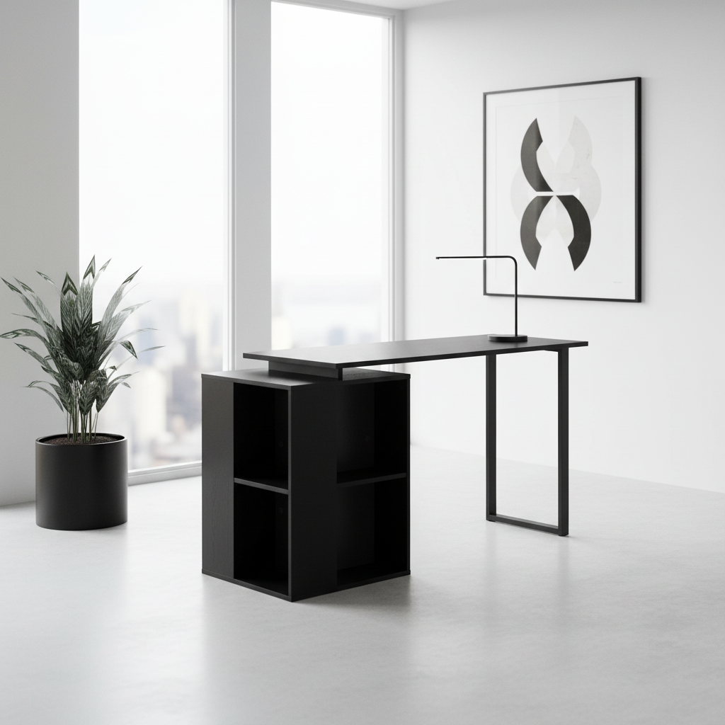 BUREAU D'ORDINATEUR - 55"L / BLANC ORIENTÉ GAUCHE OU DROITE