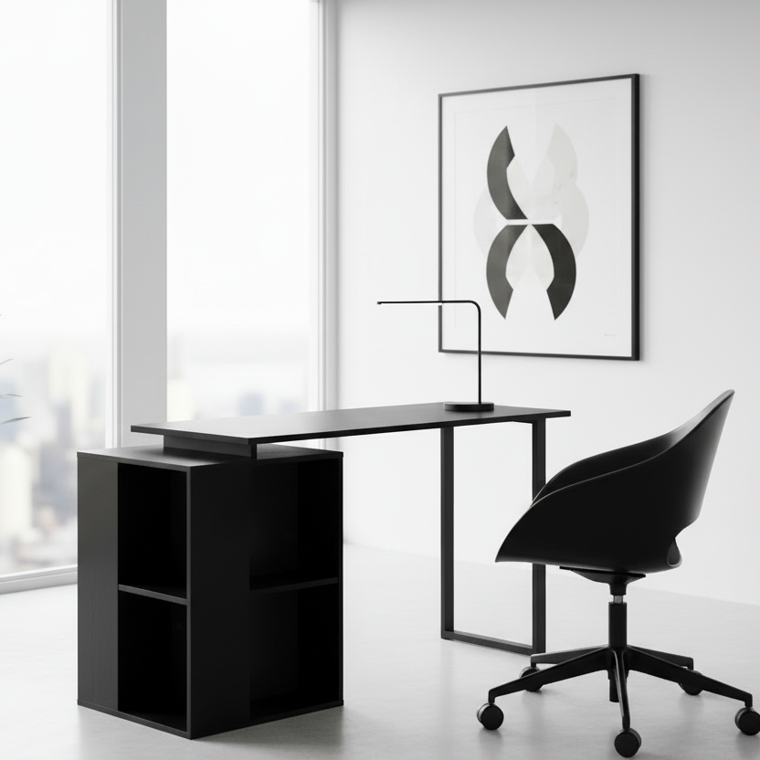 BUREAU D'ORDINATEUR - 55"L / BLANC ORIENTÉ GAUCHE OU DROITE