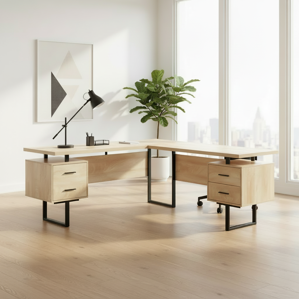 COMPUTER DESK - 70"L / DARK TAUPE LEFT OR RIGHT FACING
