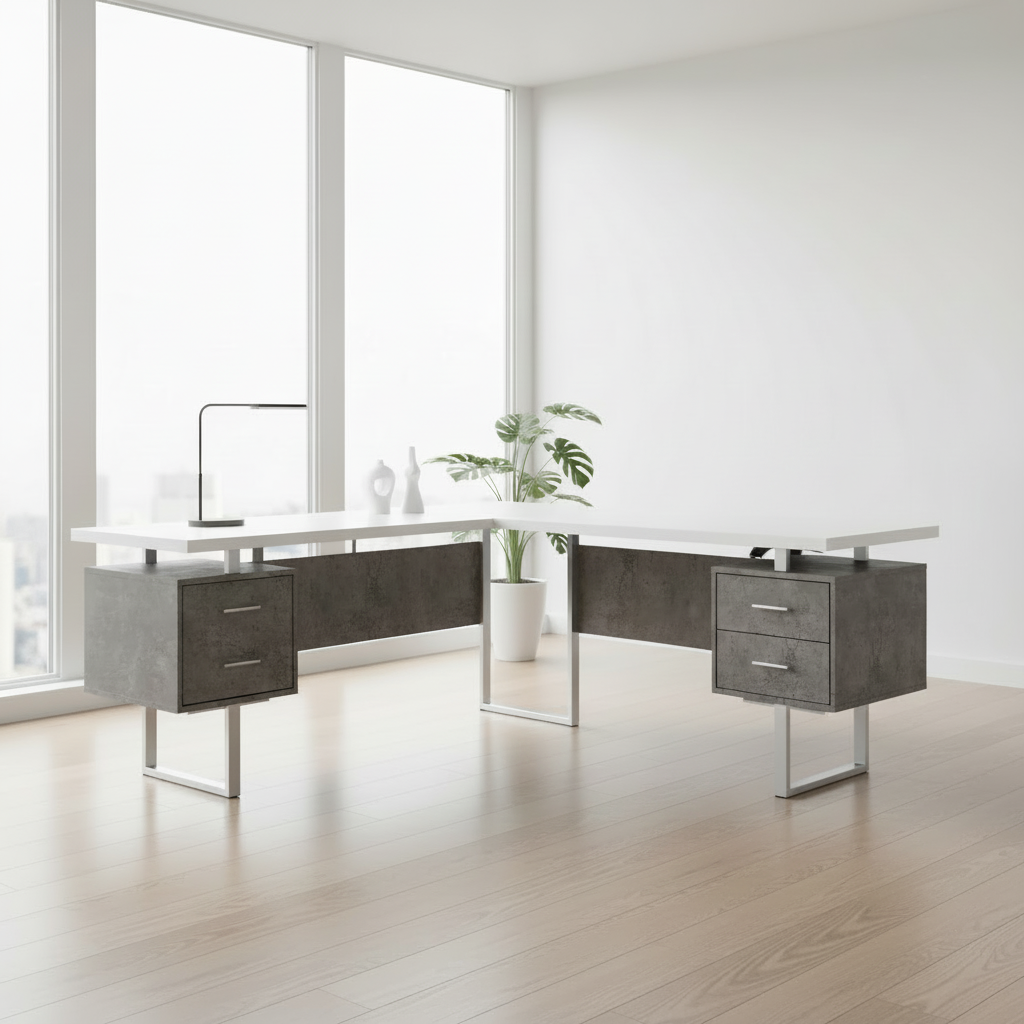 COMPUTER DESK - 70"L / DARK TAUPE LEFT OR RIGHT FACING