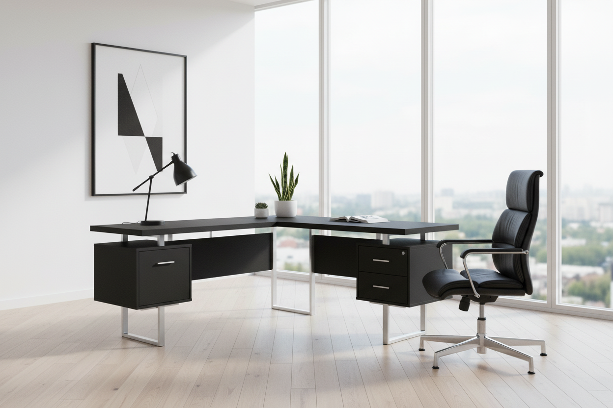 COMPUTER DESK - 70"L / DARK TAUPE LEFT OR RIGHT FACING