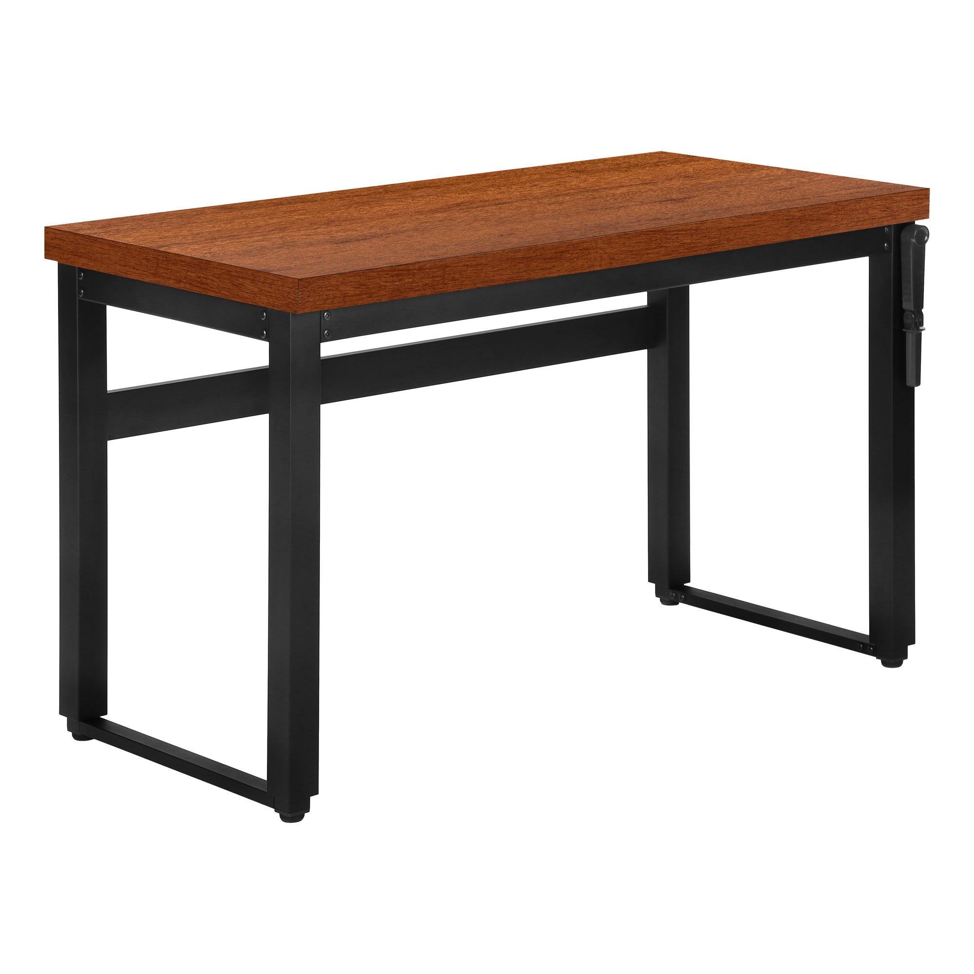 BUREAU D'ORDINATEUR - 48" L / NOYER / HAUTEUR RÉGLABLE / MÉTAL NOIR