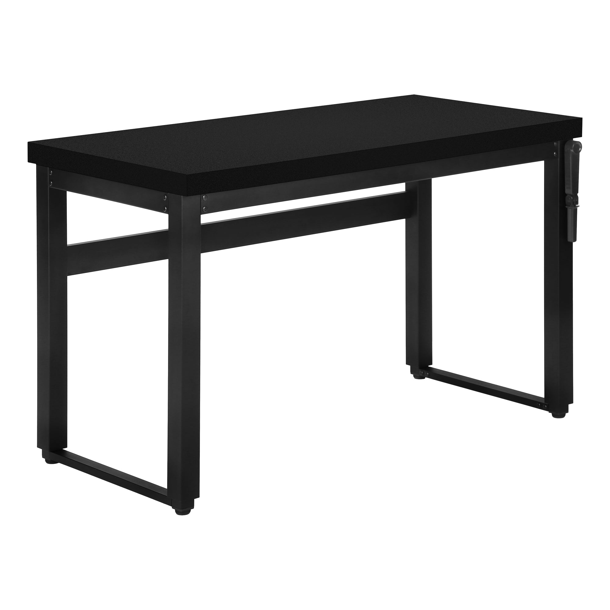 BUREAU D'ORDINATEUR - 48" L / NOYER / HAUTEUR RÉGLABLE / MÉTAL NOIR