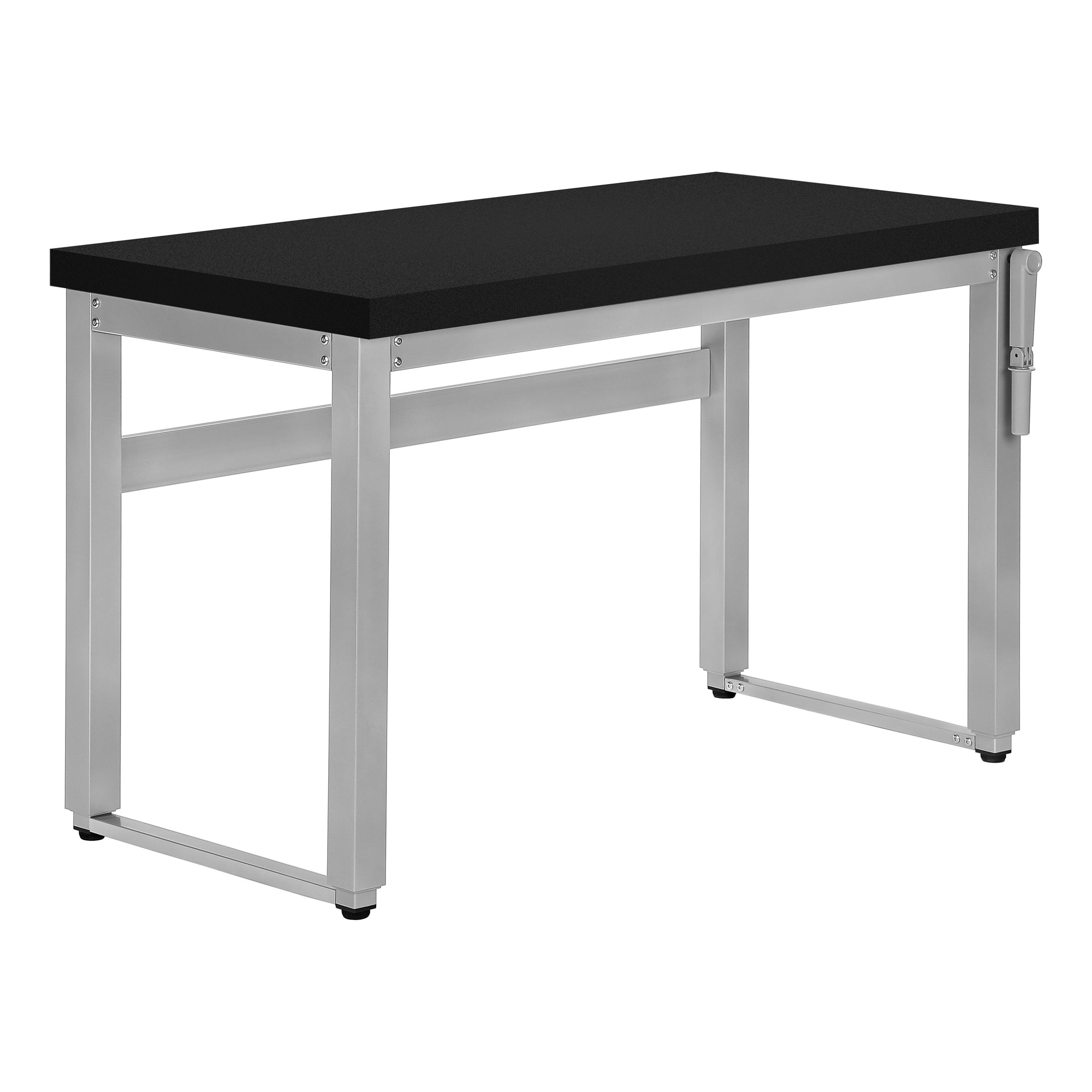 BUREAU D'ORDINATEUR - 48" L / NOYER / HAUTEUR RÉGLABLE / MÉTAL NOIR