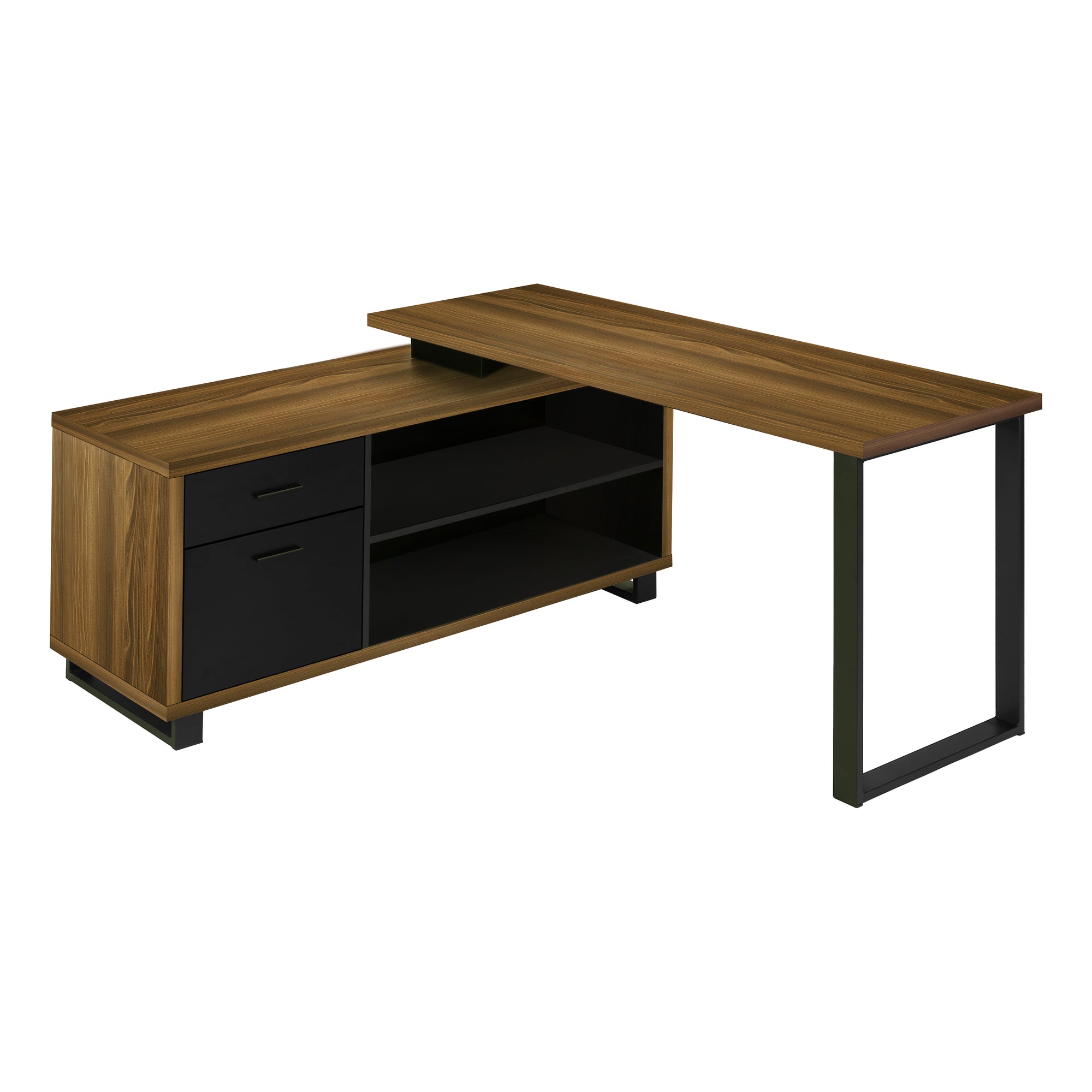 BUREAU D'ORDINATEUR - 72"L ESPRESSO / NOIR D'ANGLE EXÉCUTIF