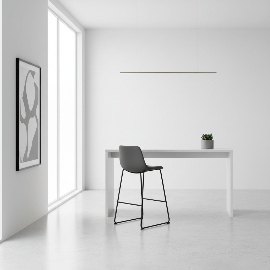 CHAISE DE BUREAU - SIMILI CUIR BLANC / BUREAU DEBOUT