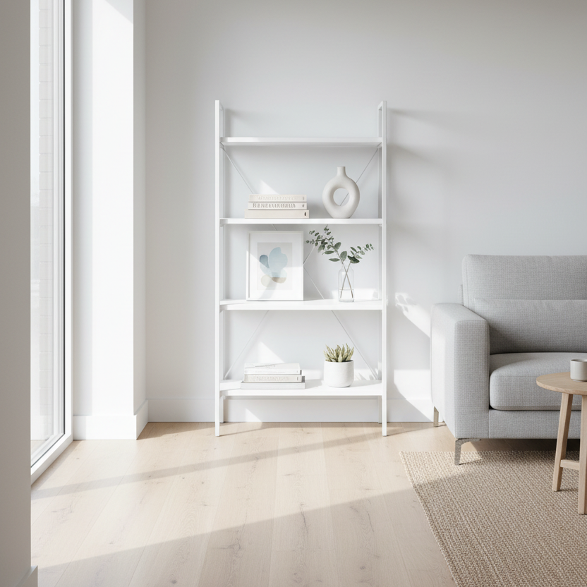 BIBLIOTHÈQUE - 48"H / TAUPE FONCÉ / MÉTAL NOIR