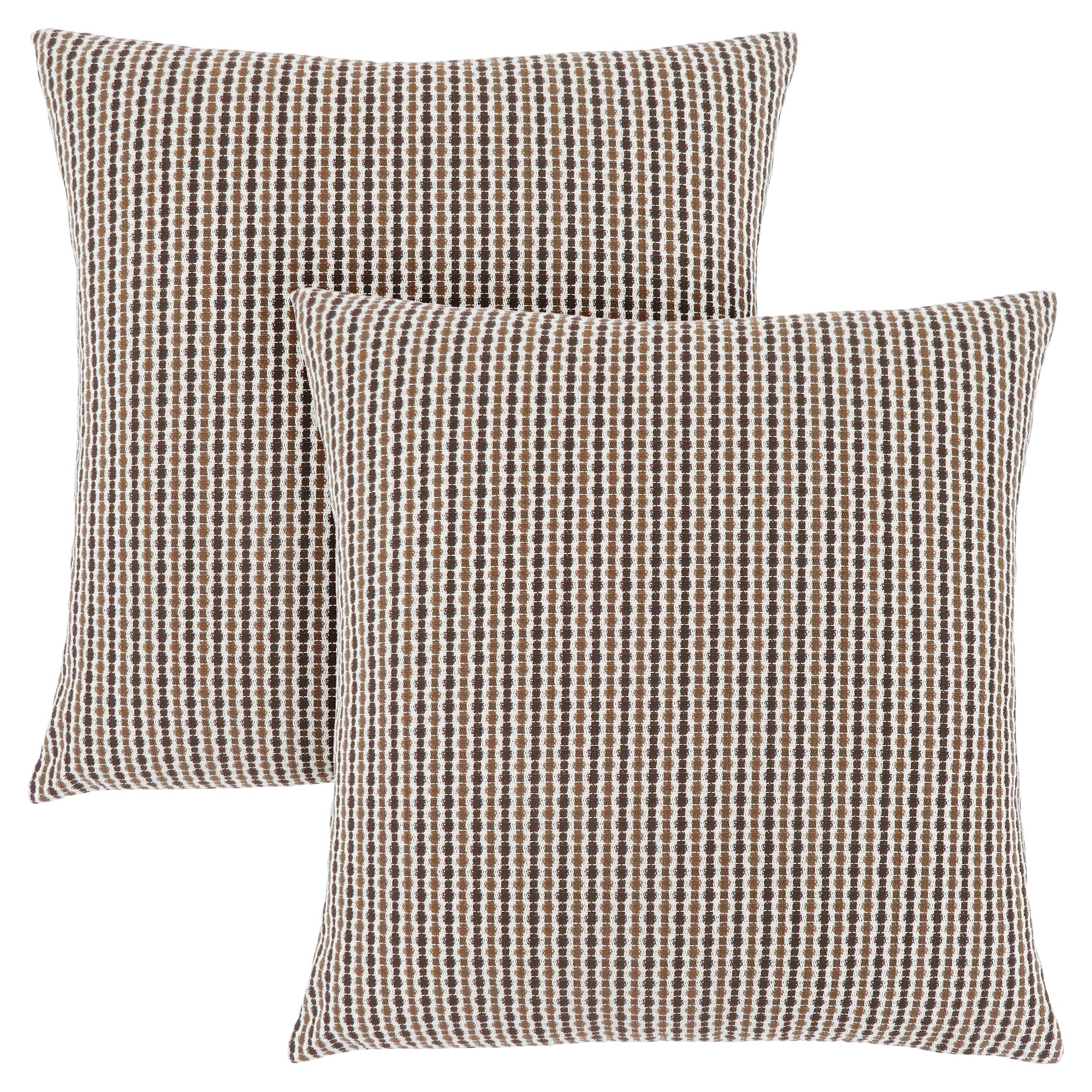 PILLOW - 18"X 18" / LIGHT / DARK TAUPE ABSTRACT DOT/ 2PCS