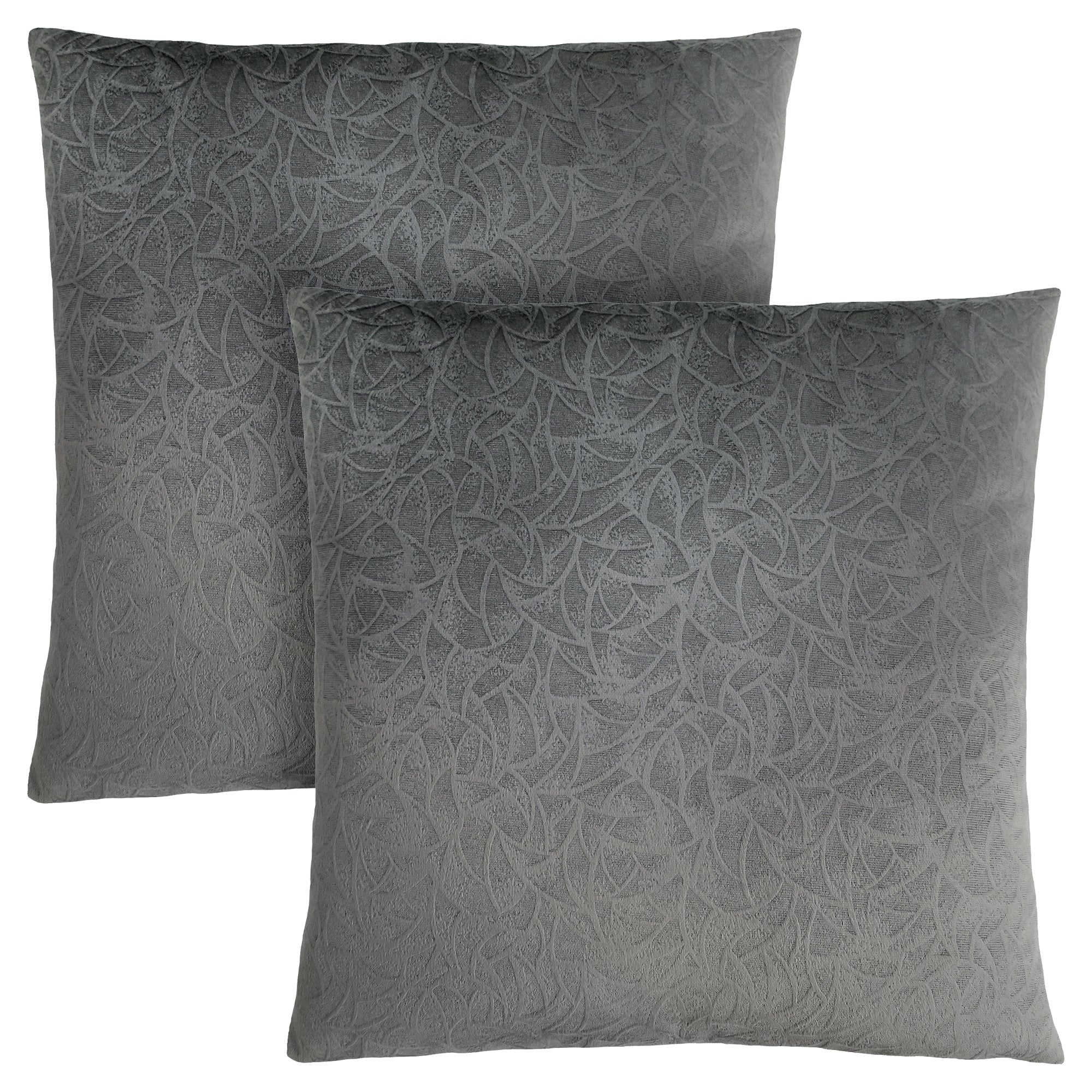 PILLOW - 18"X 18" / TAUPE FLORAL VELVET / 2PCS