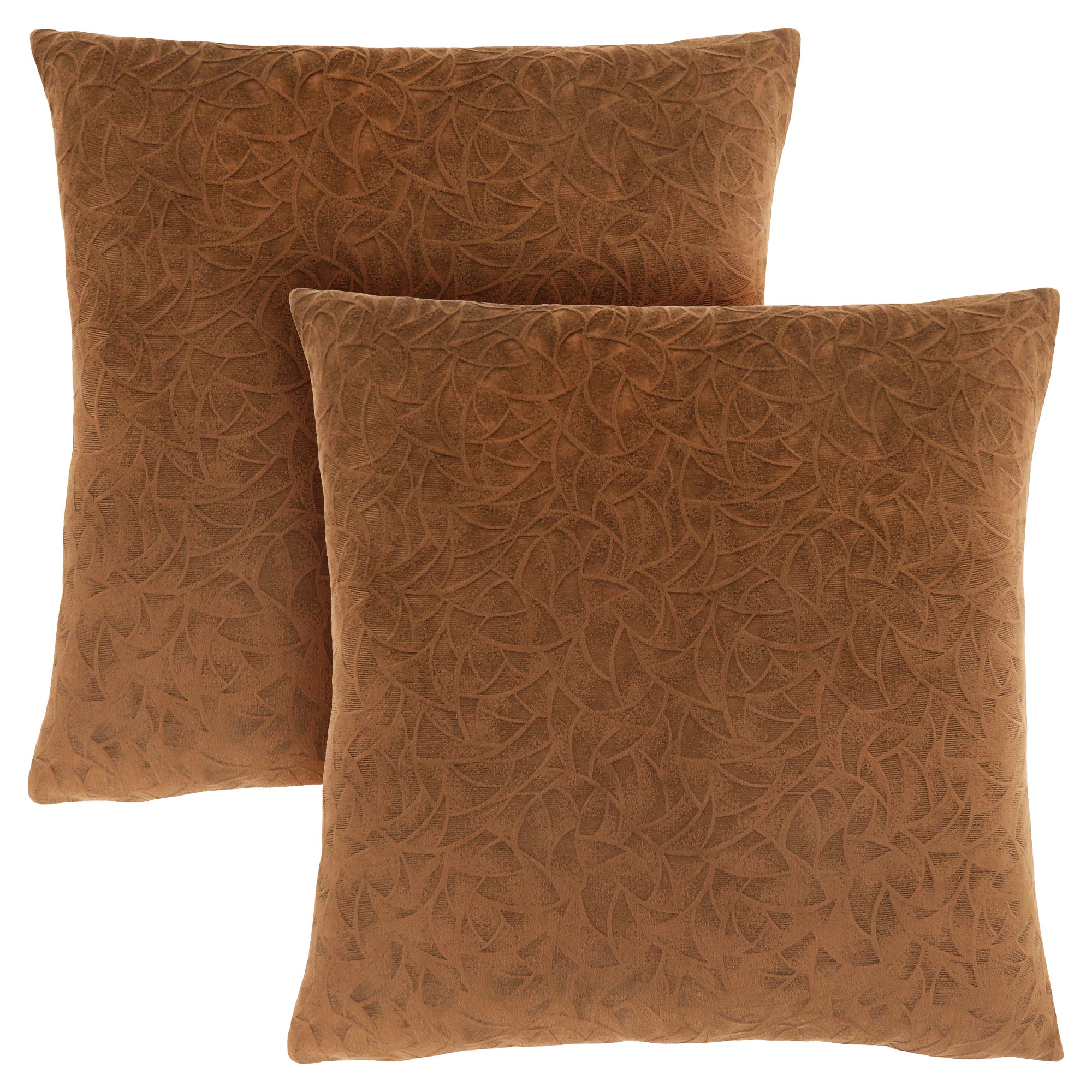 PILLOW - 18"X 18" / TAUPE FLORAL VELVET / 2PCS