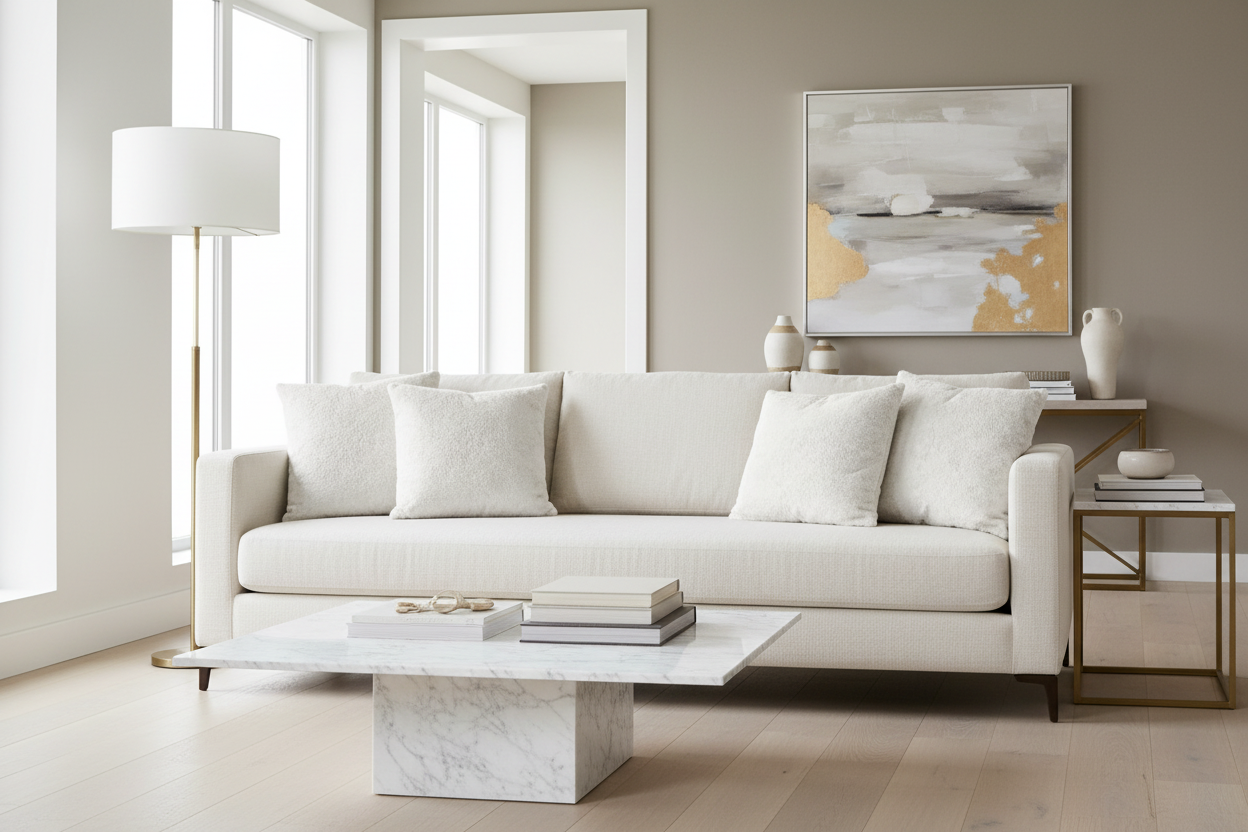 COUSSIN - 18"X 18" / VELOURS À PLUMES TAUPE CLAIR / 1PC