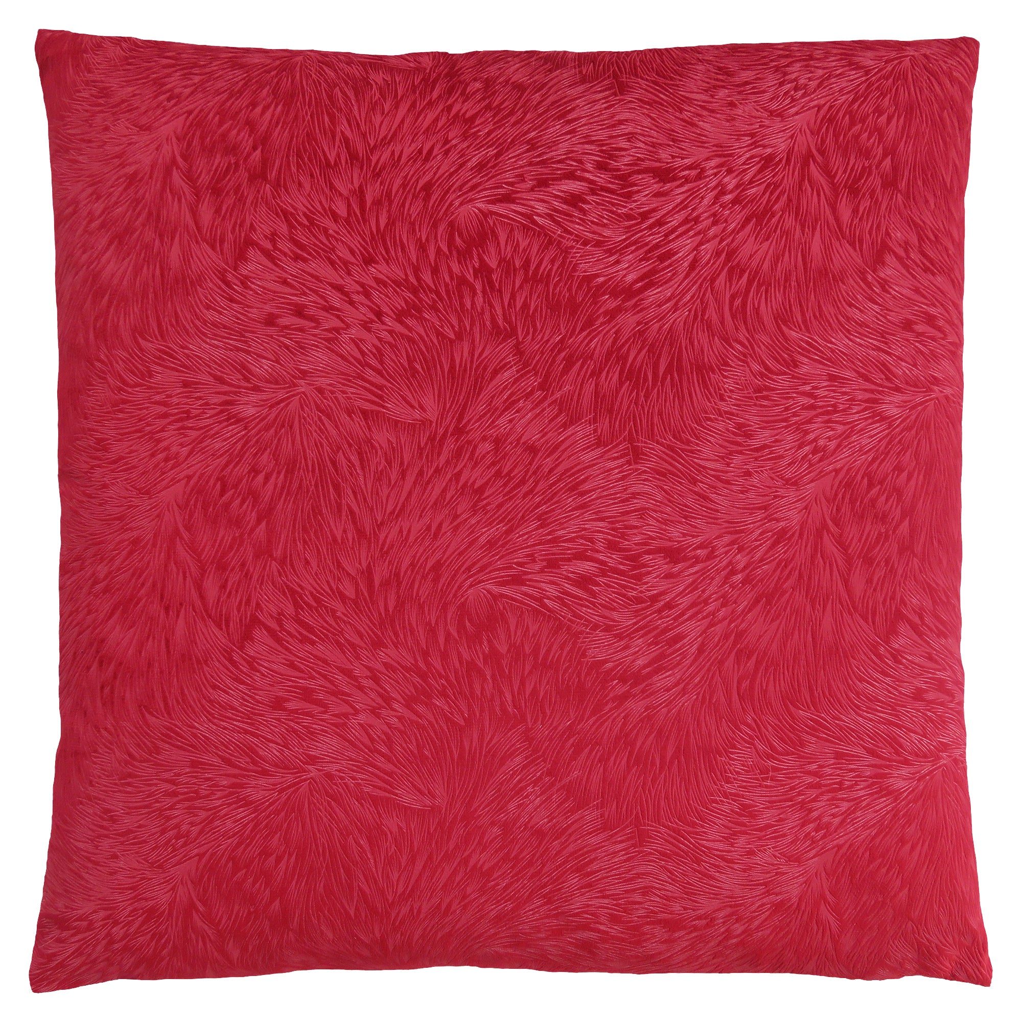 COUSSIN - 18"X 18" / VELOURS À PLUMES TAUPE CLAIR / 1PC