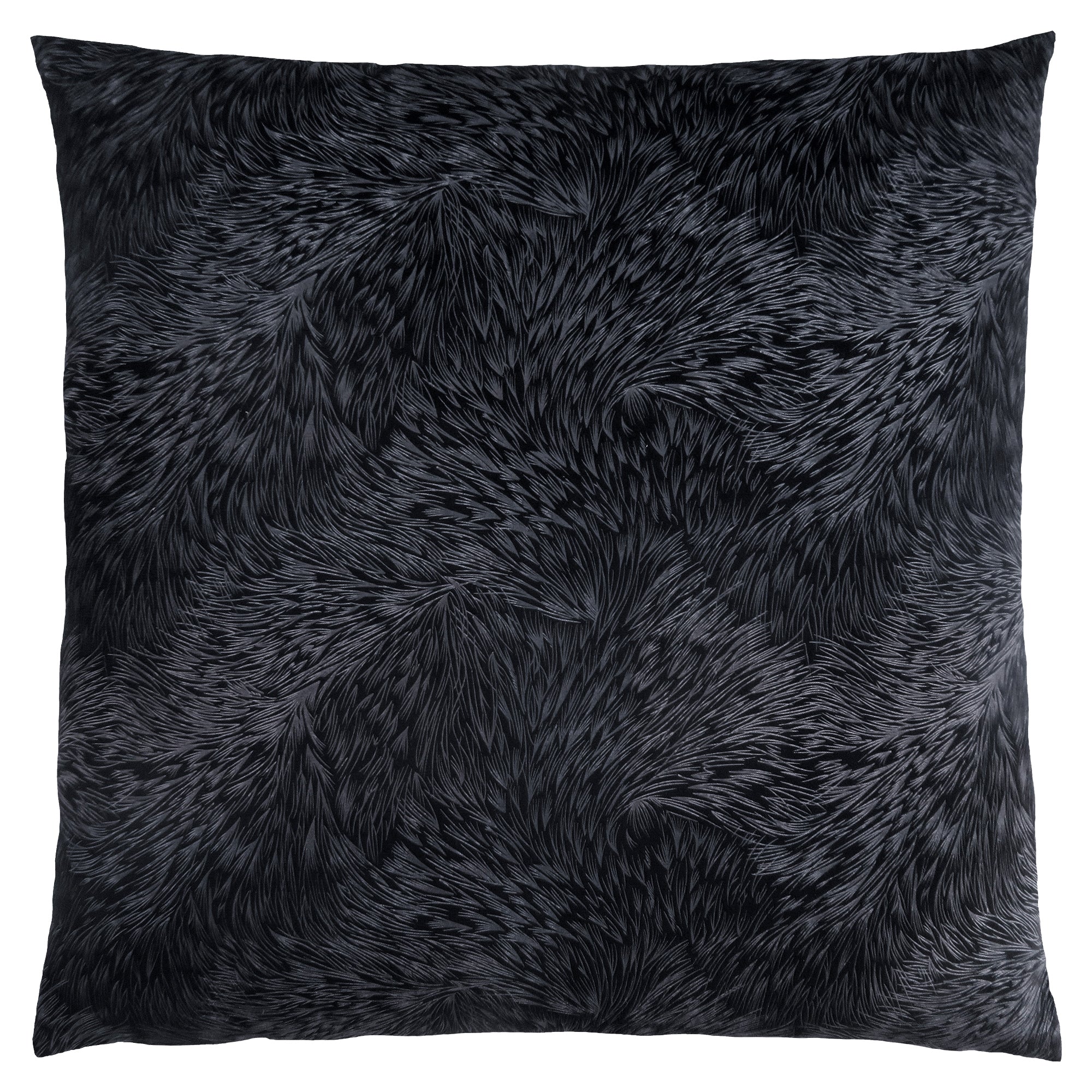 PILLOW - 18"X 18" / LIGHT TAUPE FEATHERED VELVET / 1PC